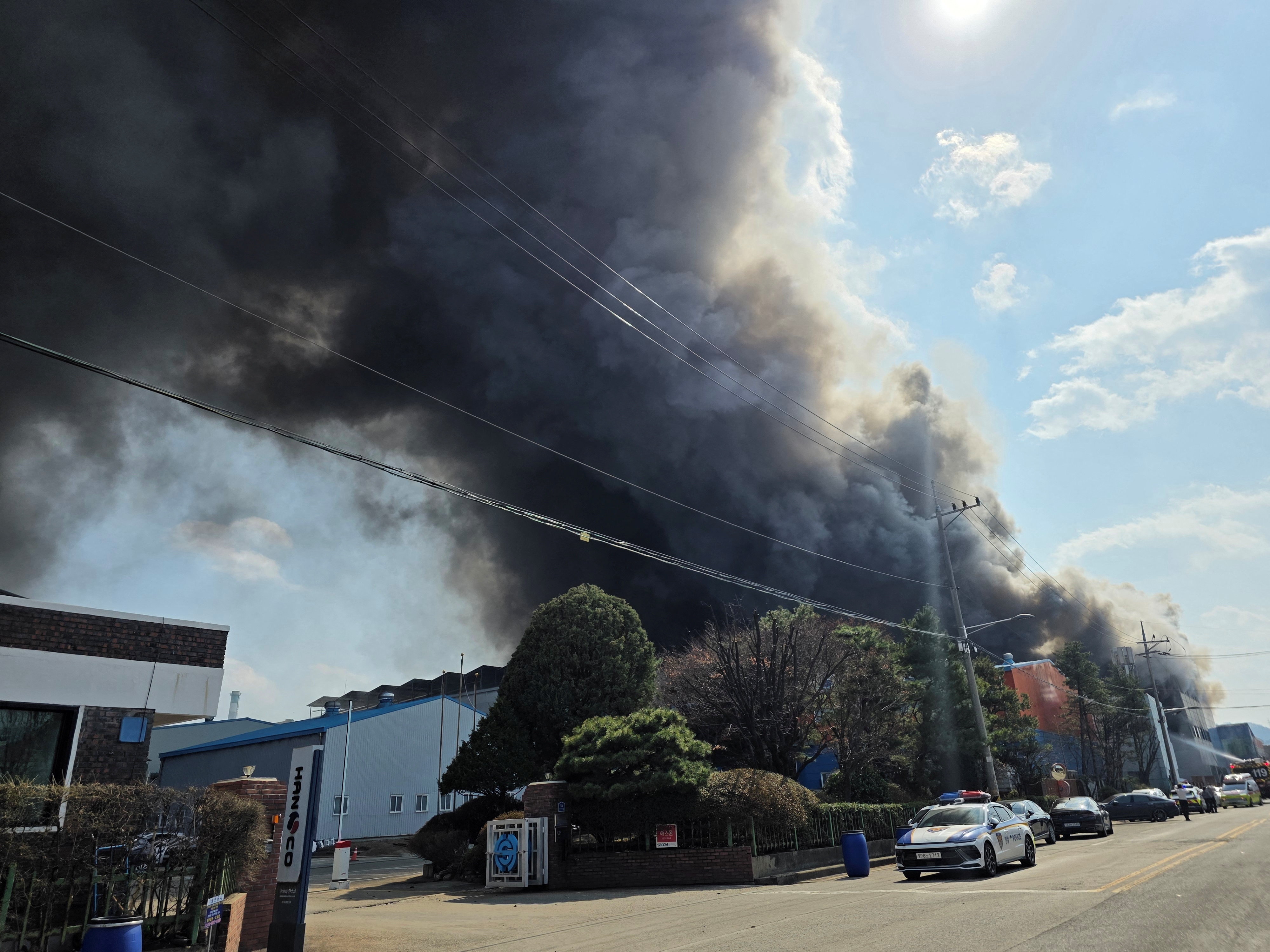 Smoke rises from at a car parts factory in Daejeon, South Korea, March 20, 2026.   Yonhap via REUTERS   THIS IMAGE HAS BEEN SUPPLIED BY A THIRD PARTY. NO RESALES. NO ARCHIVES. SOUTH KOREA OUT. NO COMMERCIAL OR EDITORIAL SALES IN SOUTH KOREA.