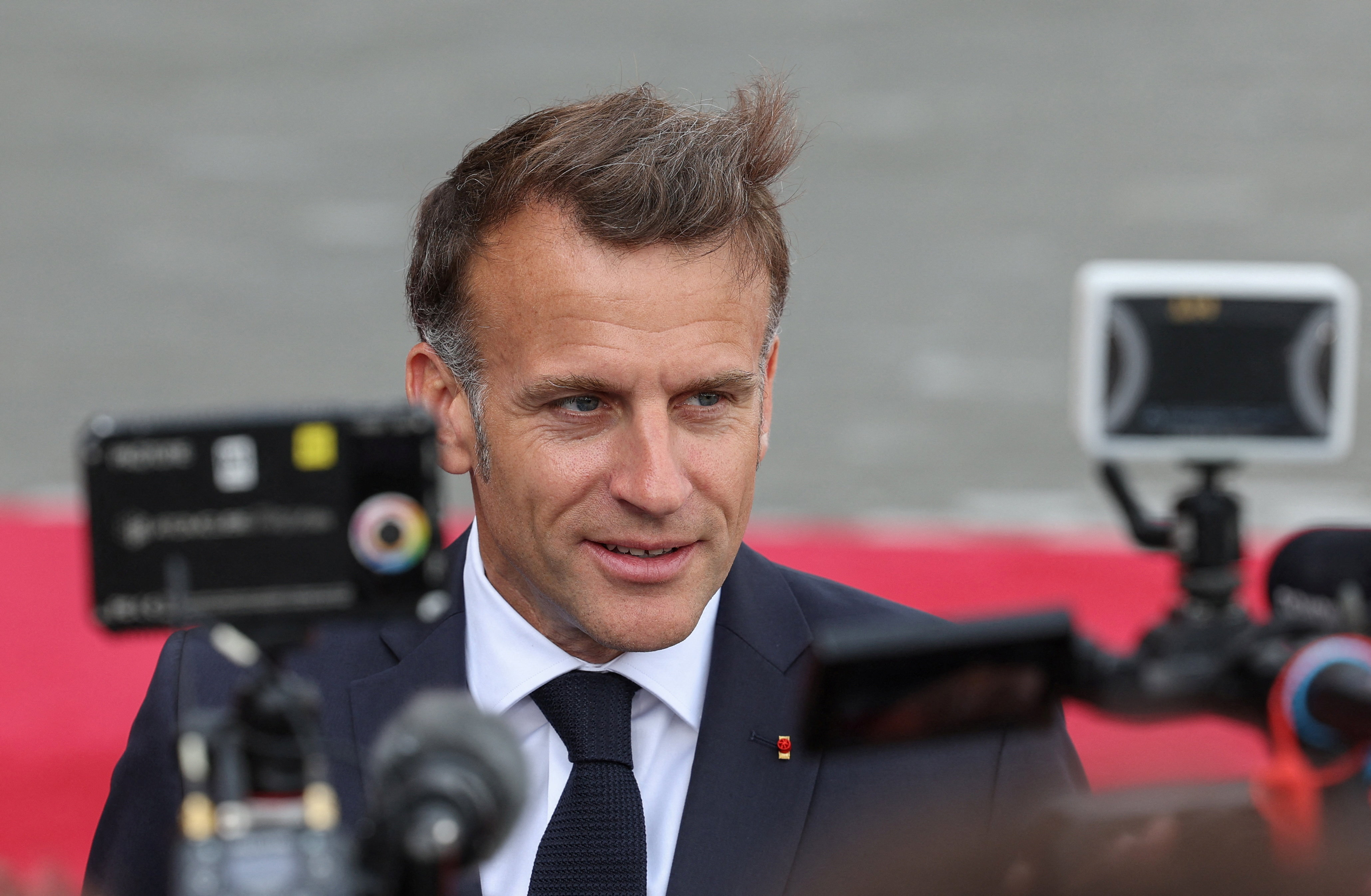 France's President Emmanuel Macron arrives for the European Political Community summit in Yerevan, Armenia, May 4, 2026.