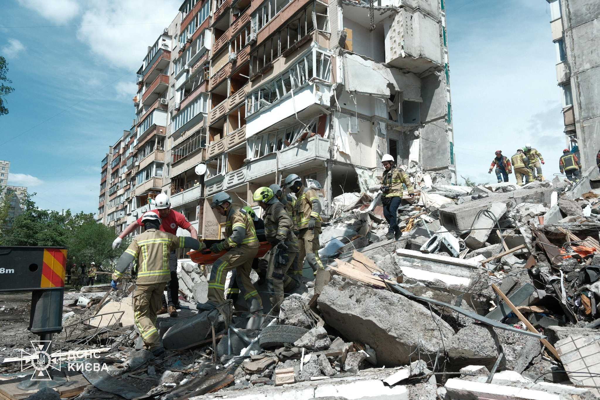 Press service of the State Emergency Service of Ukraine in Kyiv/Handout via REUTERS ATTENTION EDITORS - THIS IMAGE HAS BEEN SUPPLIED BY A THIRD PARTY. WATERMARK FROM SOURCE. MANDATORY CREDIT. BEST QUALITY AVAILABLE.