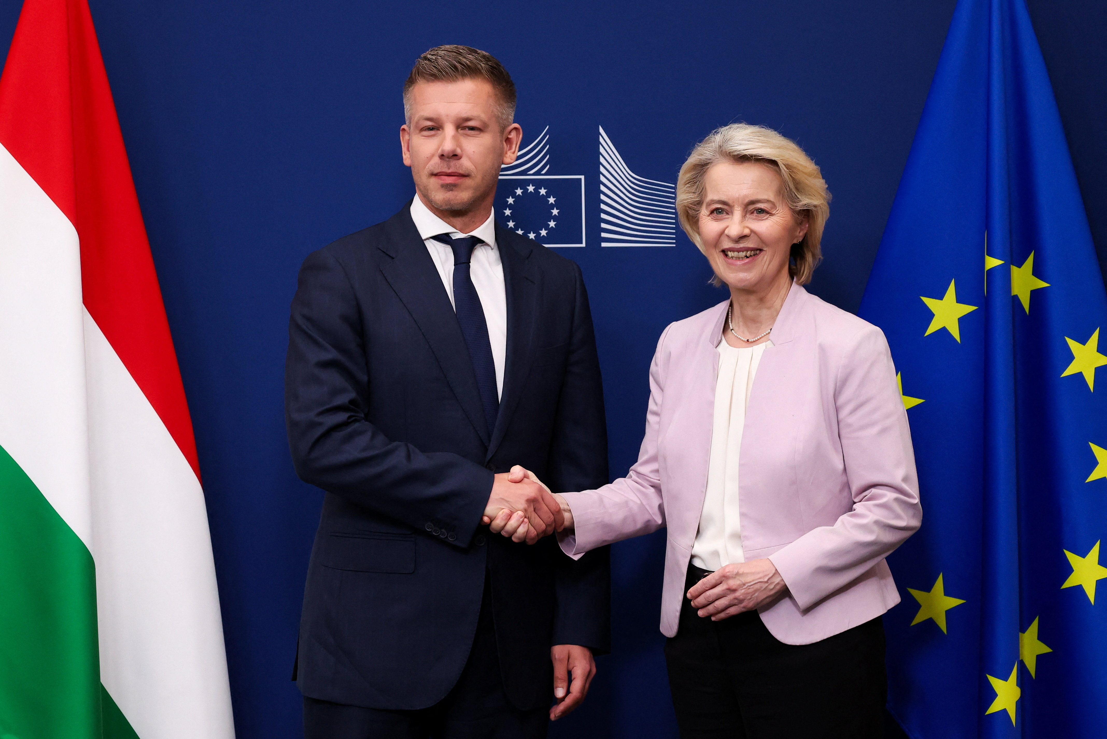 Hungarian Prime Minister Peter Magyar and European Commission President Ursula von der Leyen. REUTERS/Omar Havana
