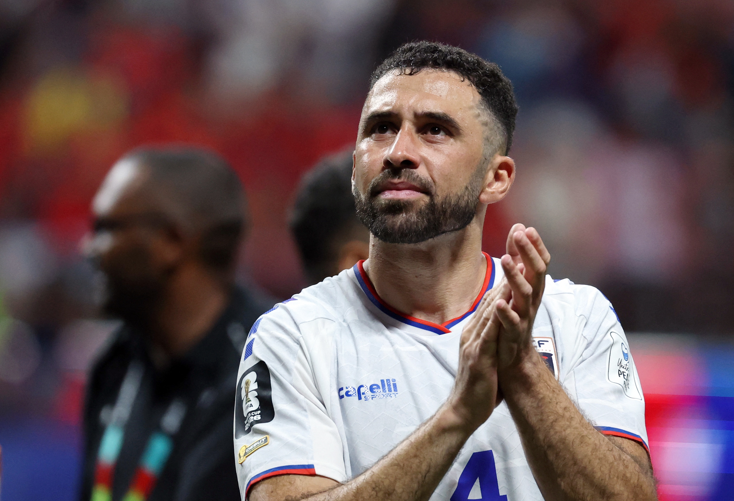 Soccer Football - FIFA World Cup 2026 - Group H - Spain v Cape Verde - Atlanta Stadium, Atlanta, Georgia, U.S. - June 15, 2026 Cape Verde's Pico Lopes applauds fans after the match IMAGN IMAGES via Reuters/Jordan Godfree