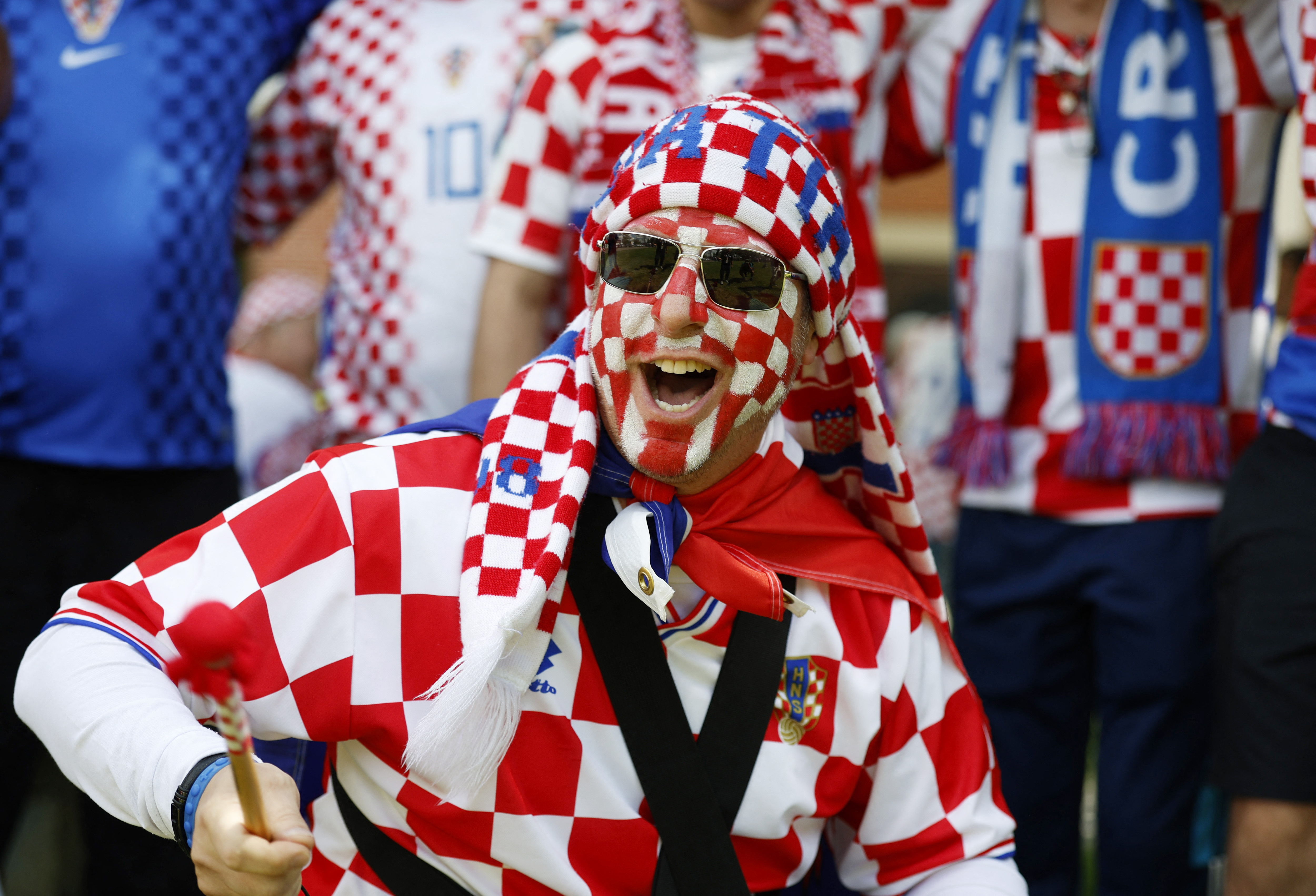 FIFA World Cup 2026 - Group L - Panama v Croatia - Fans march to Toronto Stadium - Toronto, Canada - June 23, 2026 A Croatia fan at the start of the march to Toronto Stadium ahead of the match REUTERS/Carlos Osorio