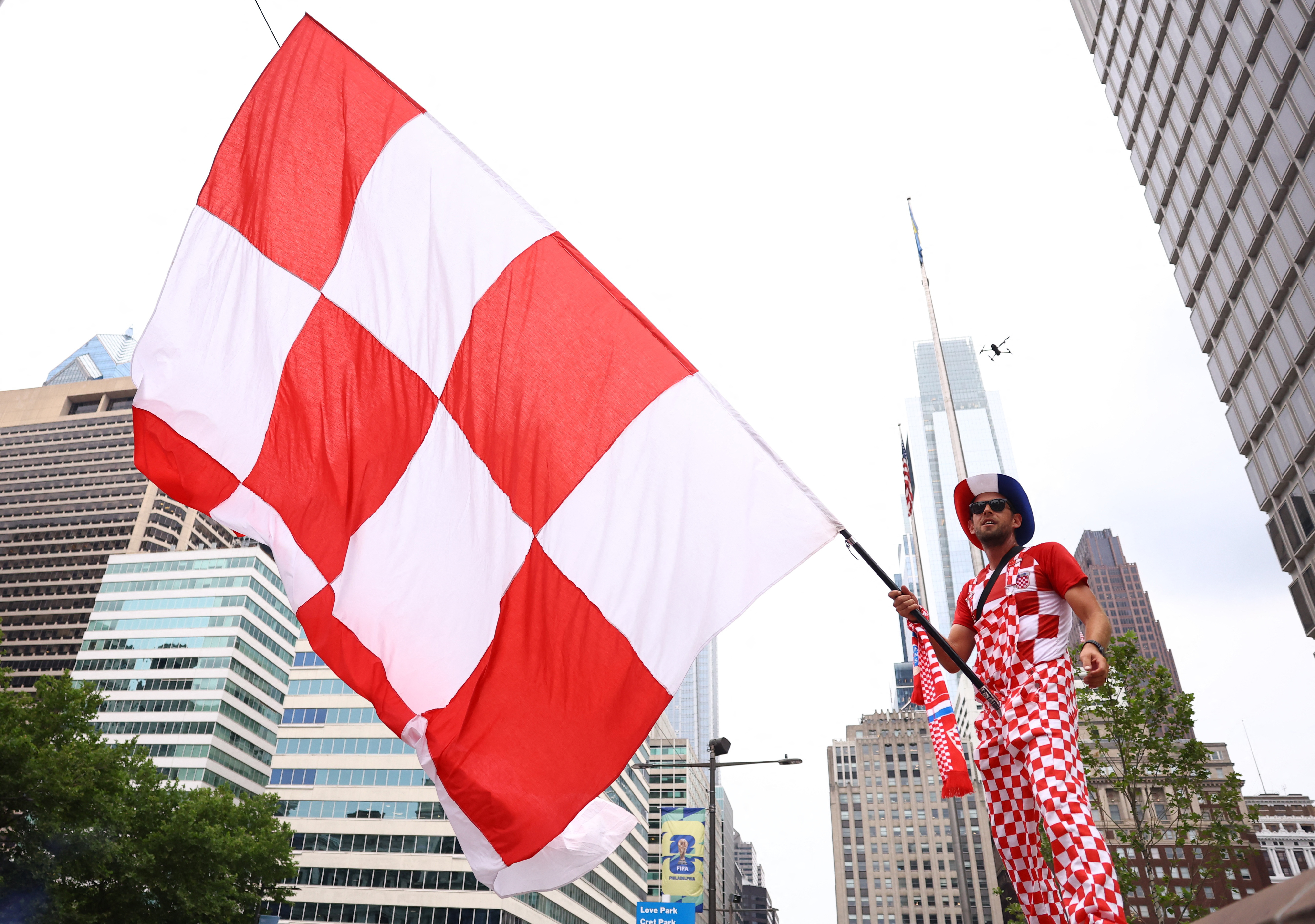Soccer Football - FIFA World Cup 2026 - Group L - Croatia v Ghana - Previews - Philadelphia, Pennsylvania, U.S. - June 26, 2026 Croatia fans gather in Philadelphia ahead of the match tomorrow REUTERS/Peter Cziborra