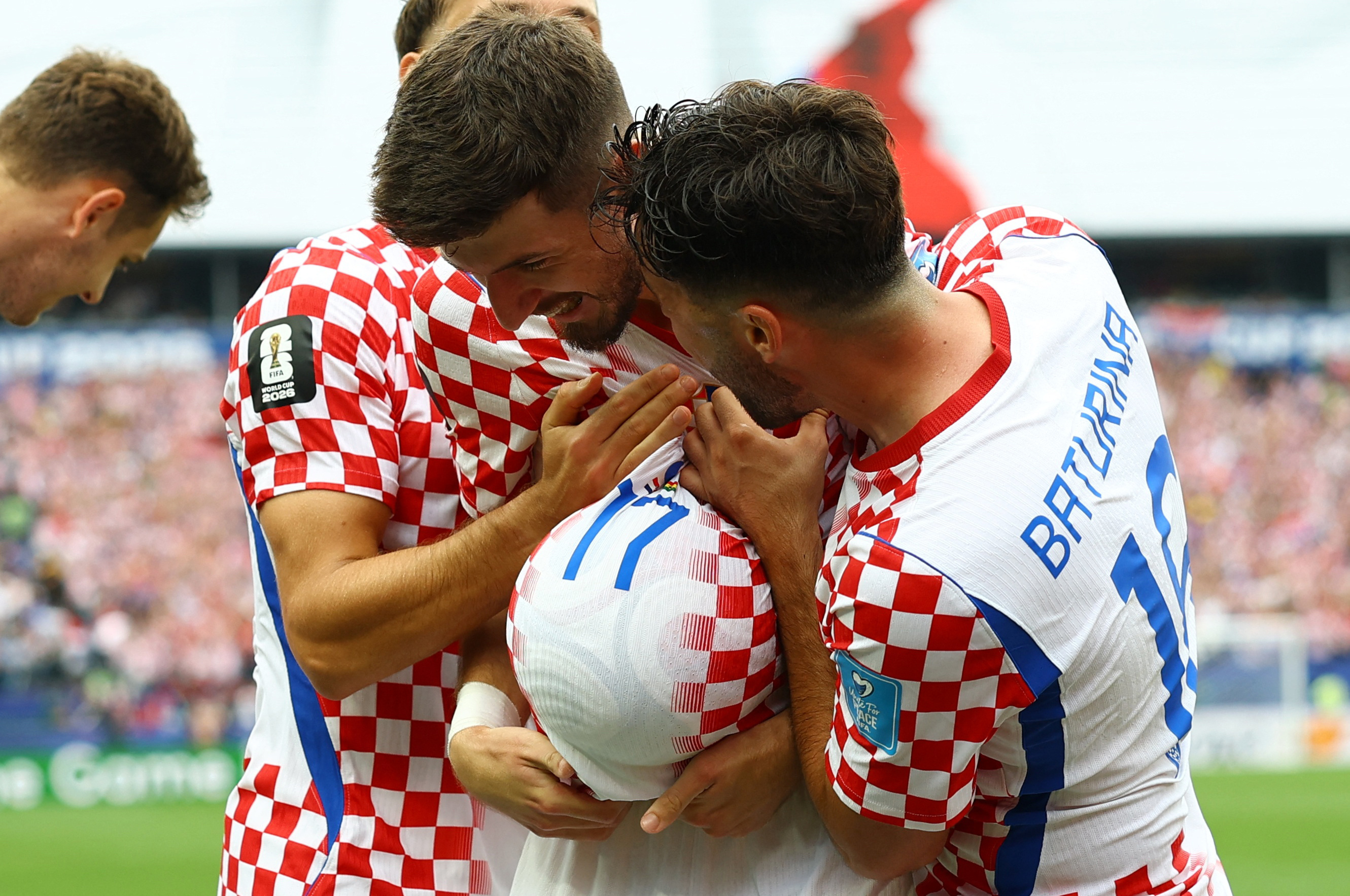Croatia's Petar Sucic celebrates REUTERS/Peter Cziborra