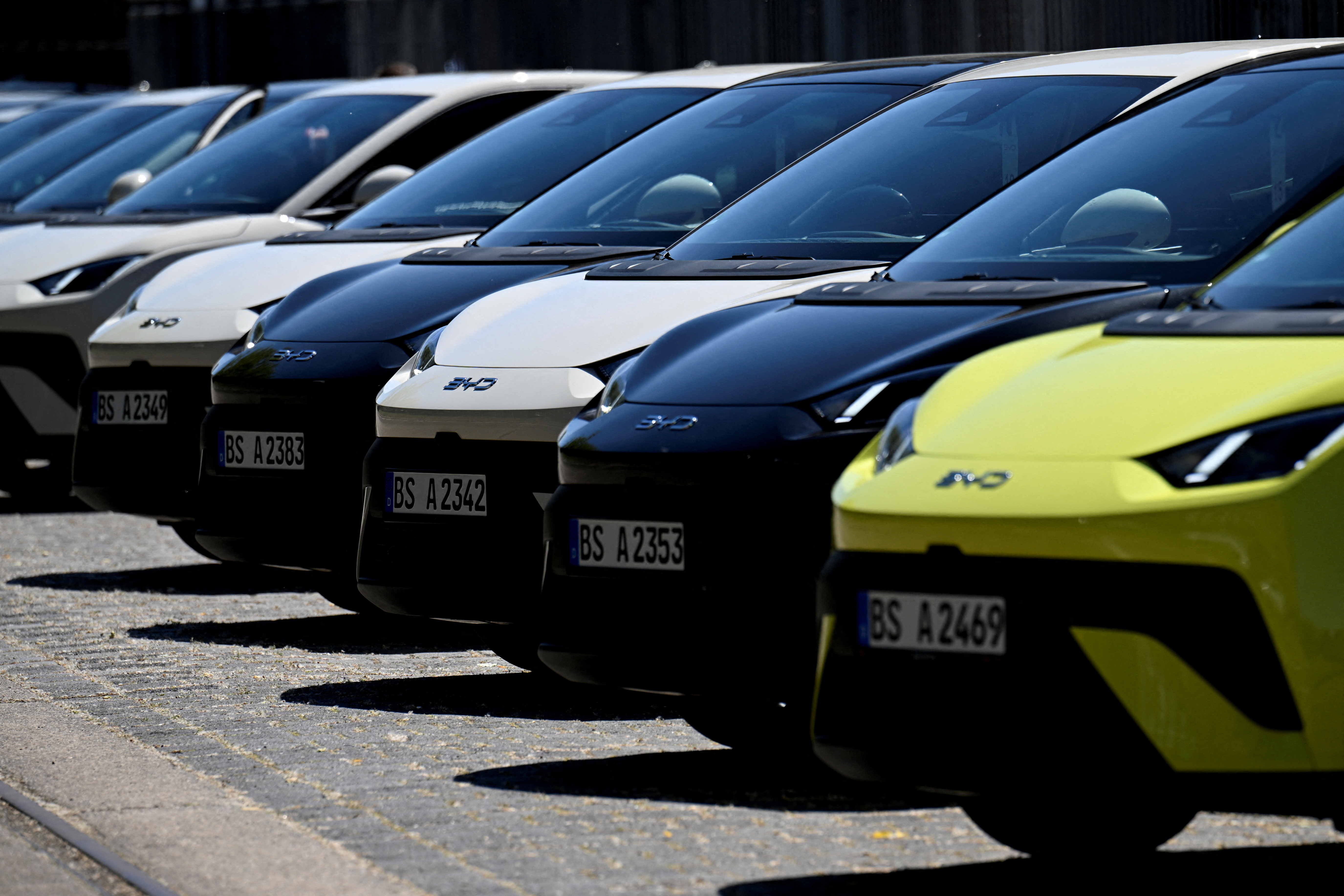 BYD Dolphin Surf electric cars. REUTERS/Annegret Hilse/File Photo