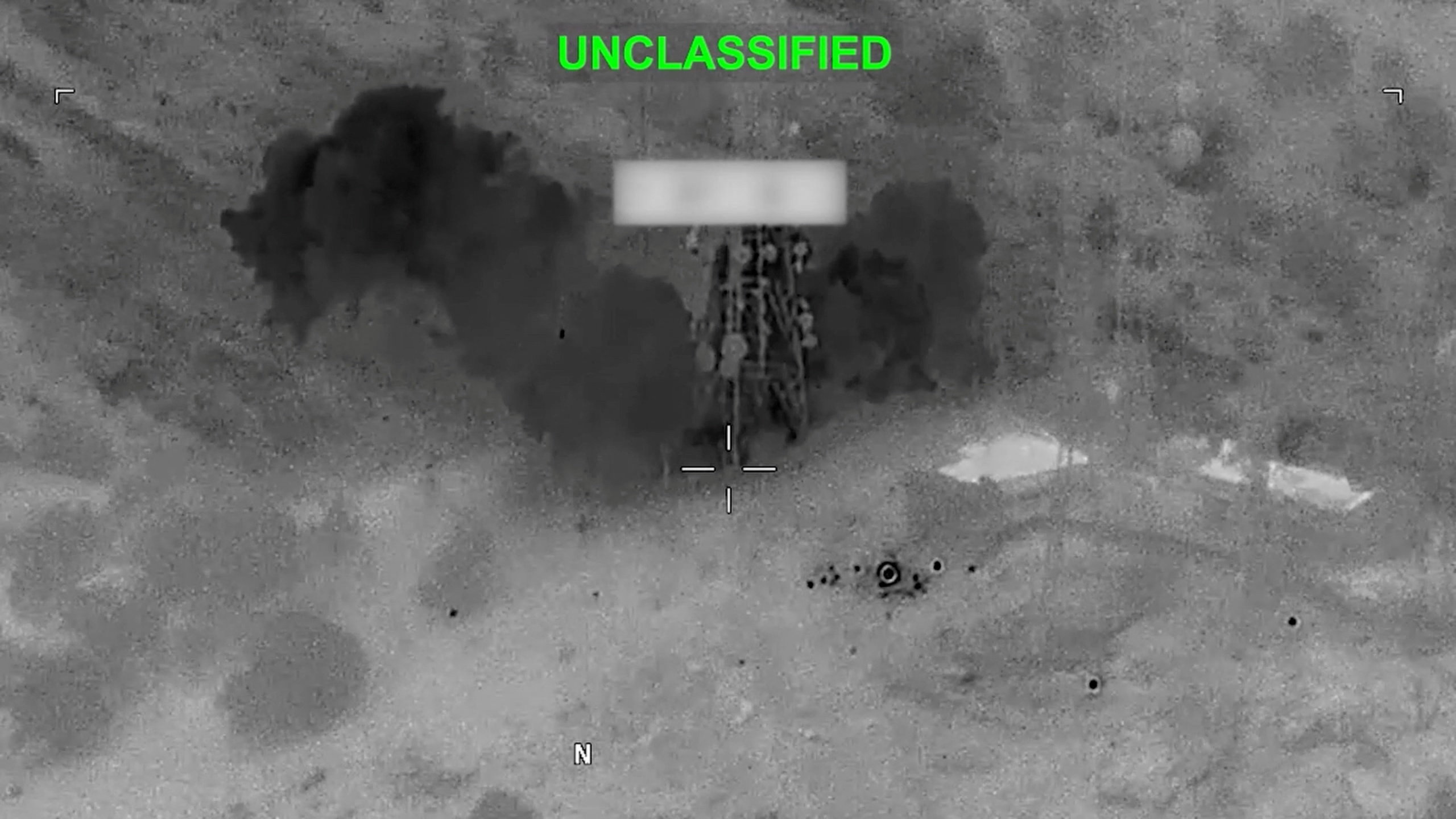 Smoke rises from an explosion at an unknown location U.S. Central Command/Handout via REUTERS