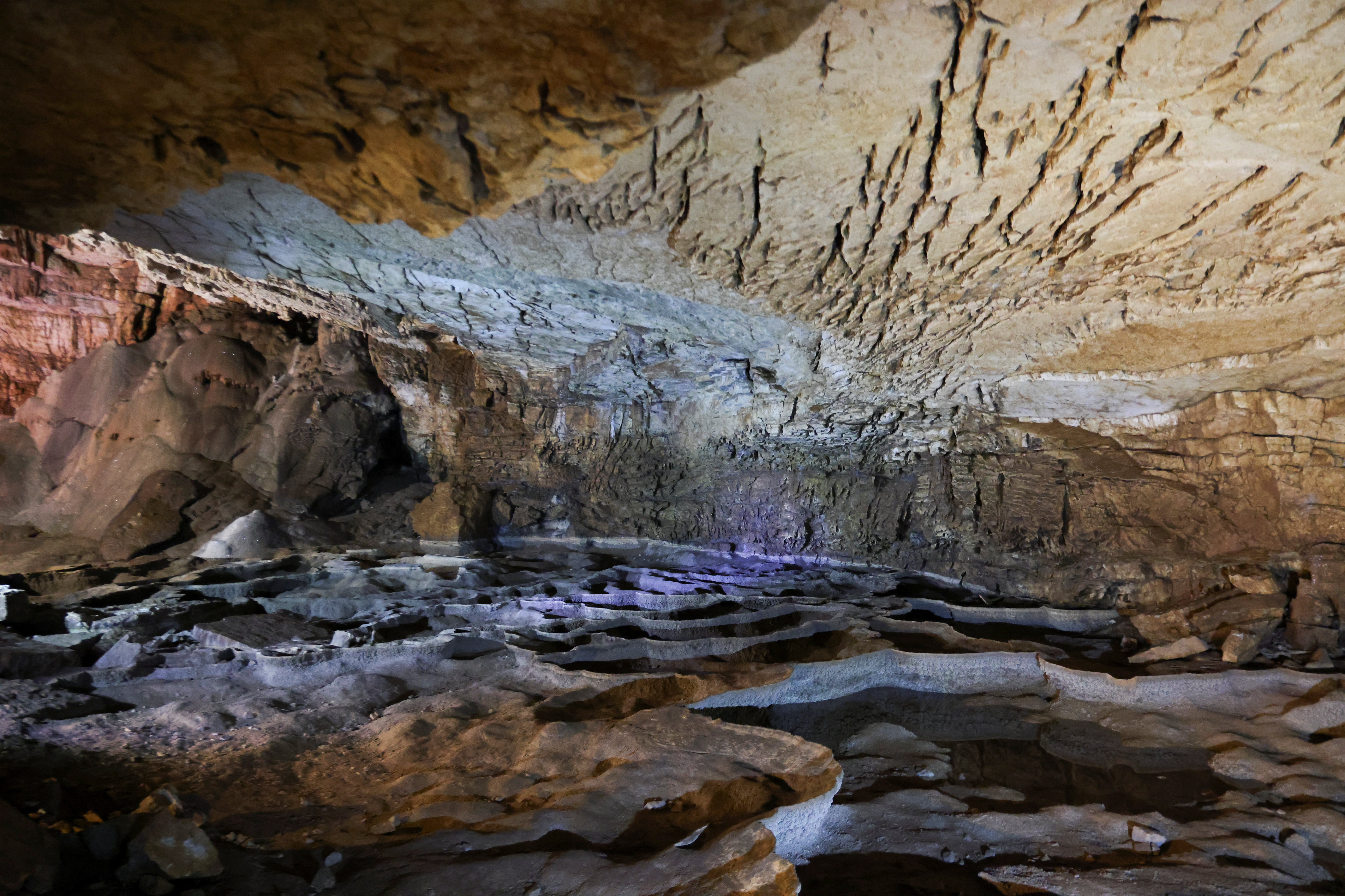 General view of small water basins inside Vjetrenica Cave. REUTERS/Amel Emric