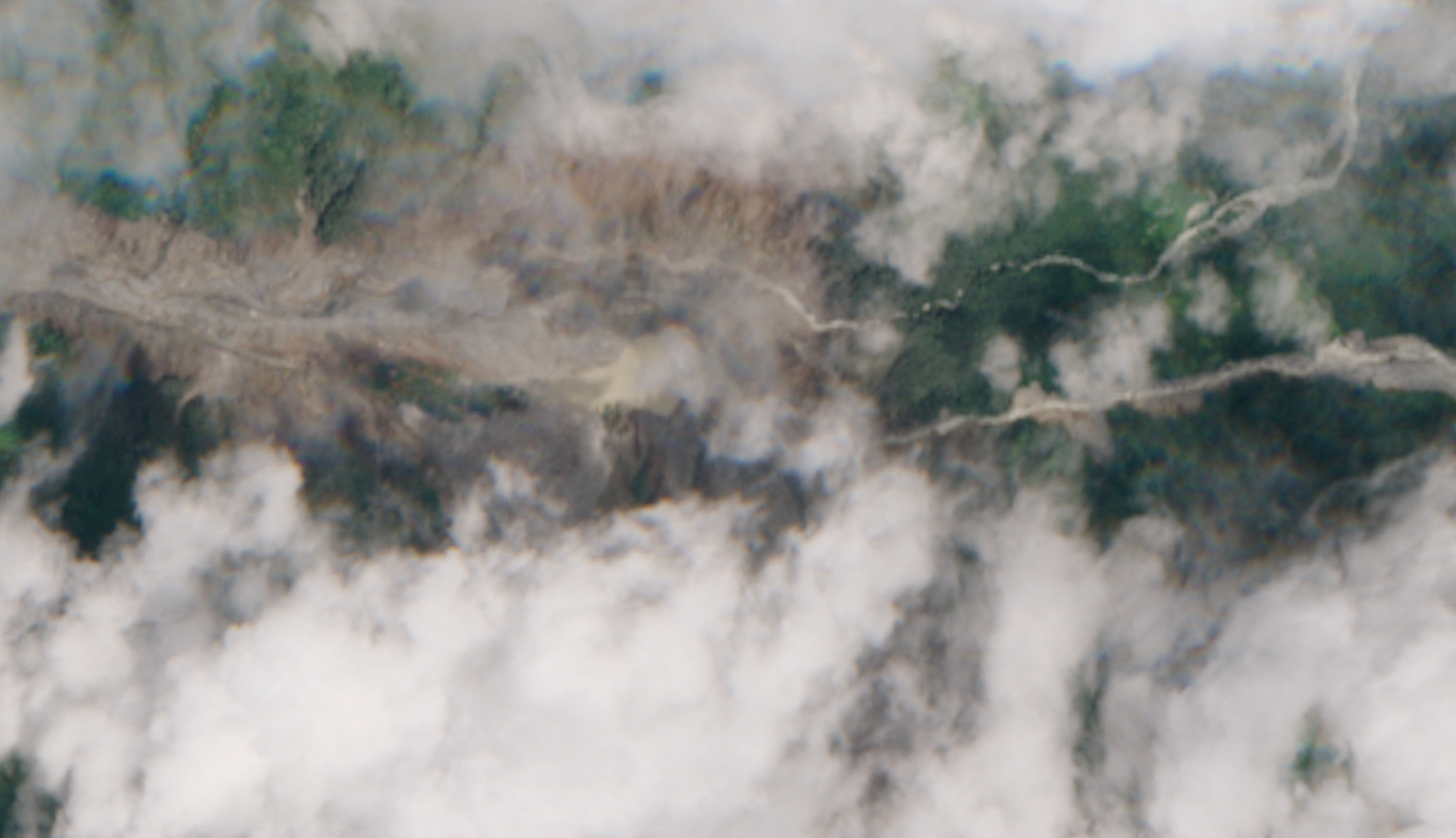A satellite view shows a buildup of a lake at the site of the glacier collapse. EUROPEAN UNION/COPERNICUS SENTINEL-2/Handout via REUTERS