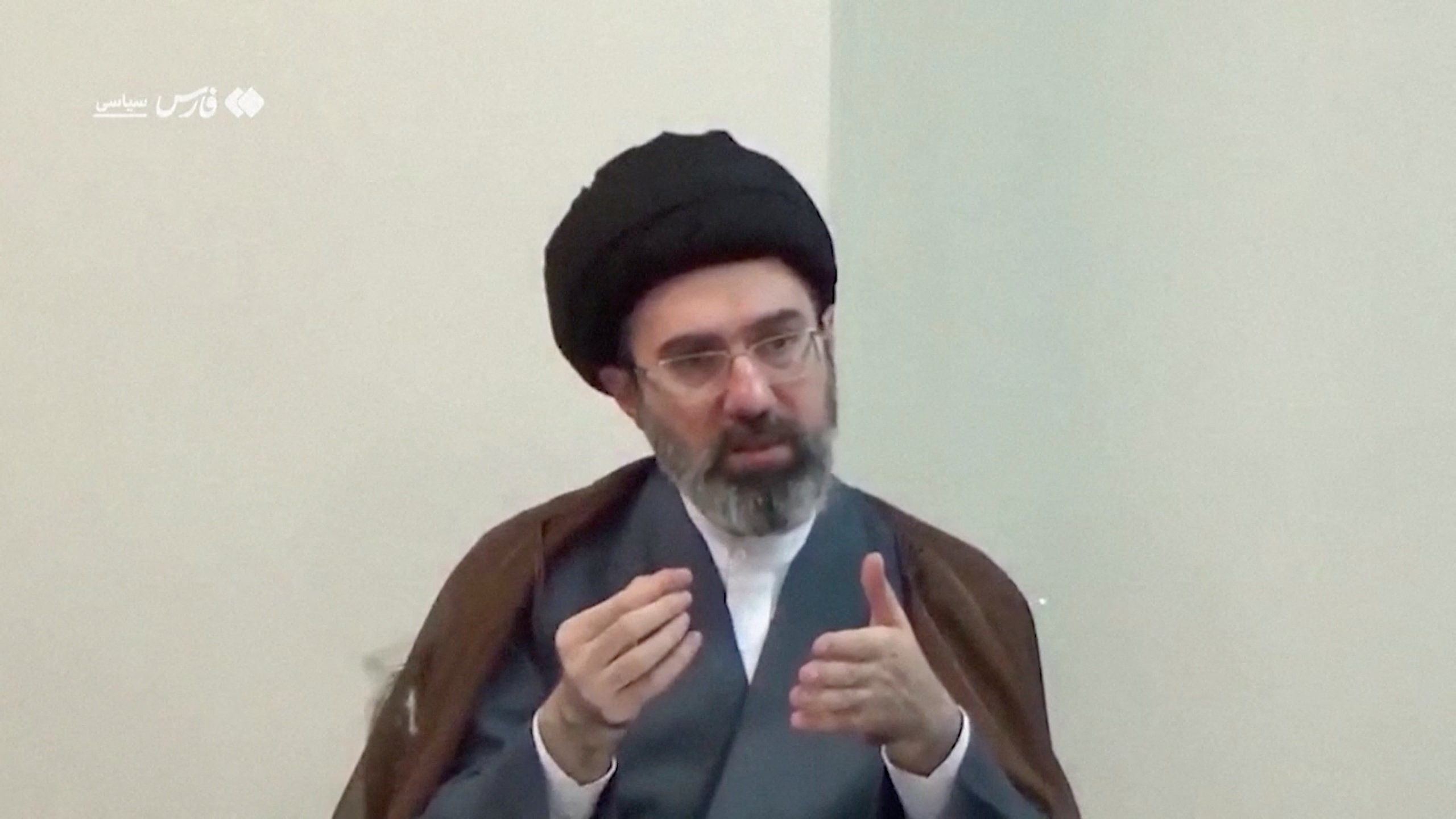 A still image from undated archive footage released by Iranian media on August 24, 2026, shows Mojtaba Khamenei attending a meeting before he assumed the role of Iran's Supreme Leader