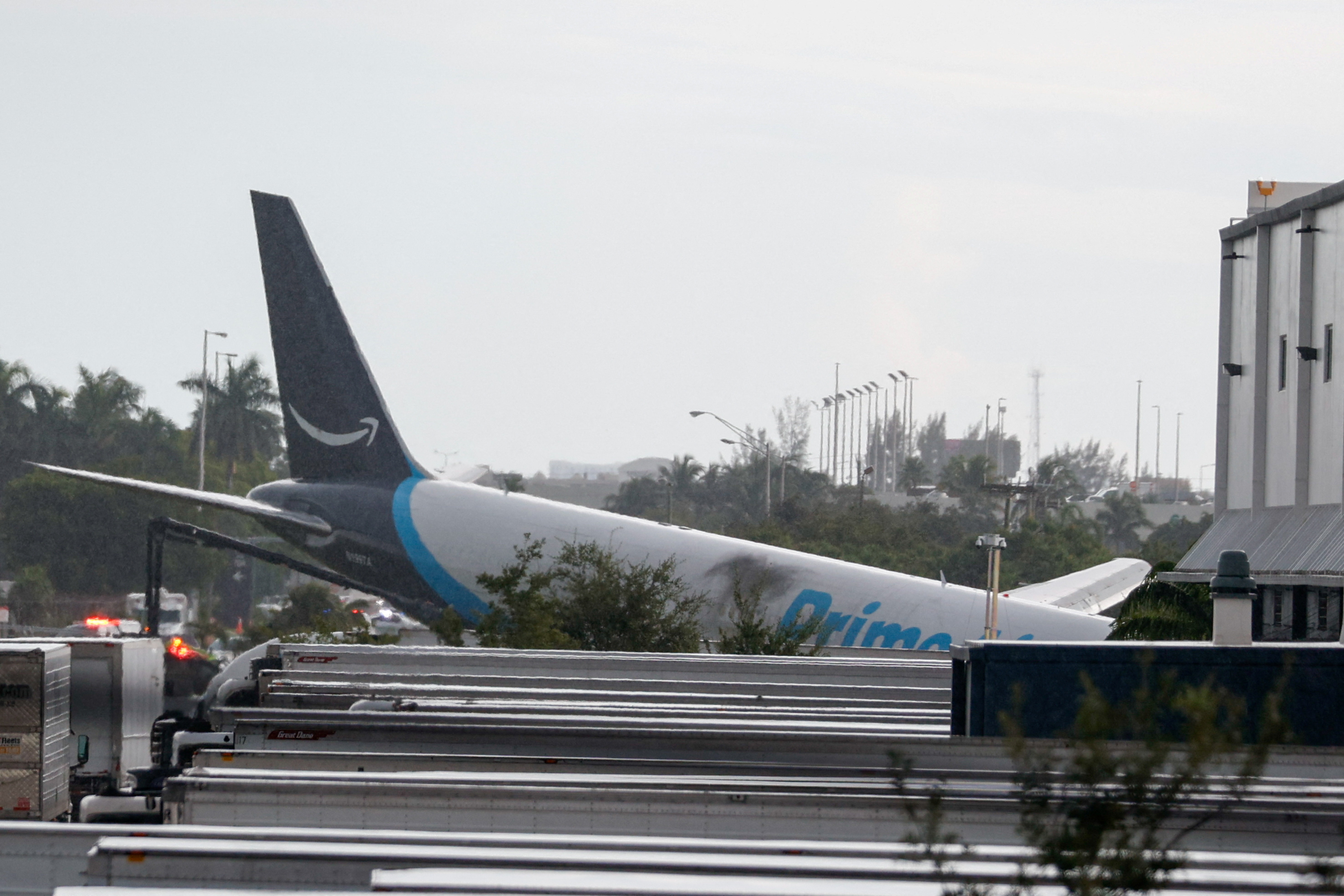 A view of an Amazon Prime Air cargo plane. REUTERS/Marco Bello