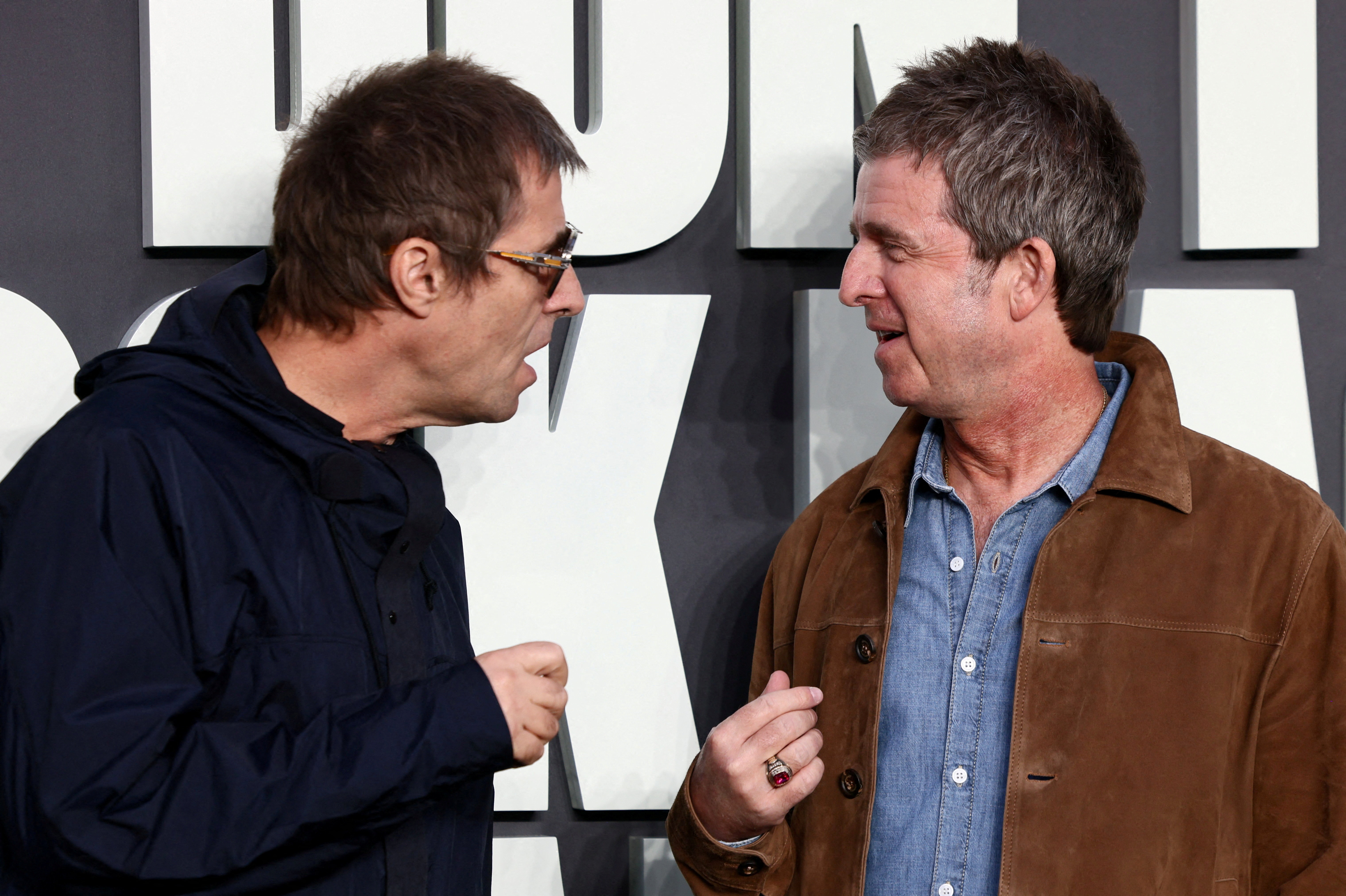 Liam Gallagher and Noel Gallagher pose at the "Oasis: Don't Look Back in Anger" UK premiere, in London, Britain, September 7, 2026.