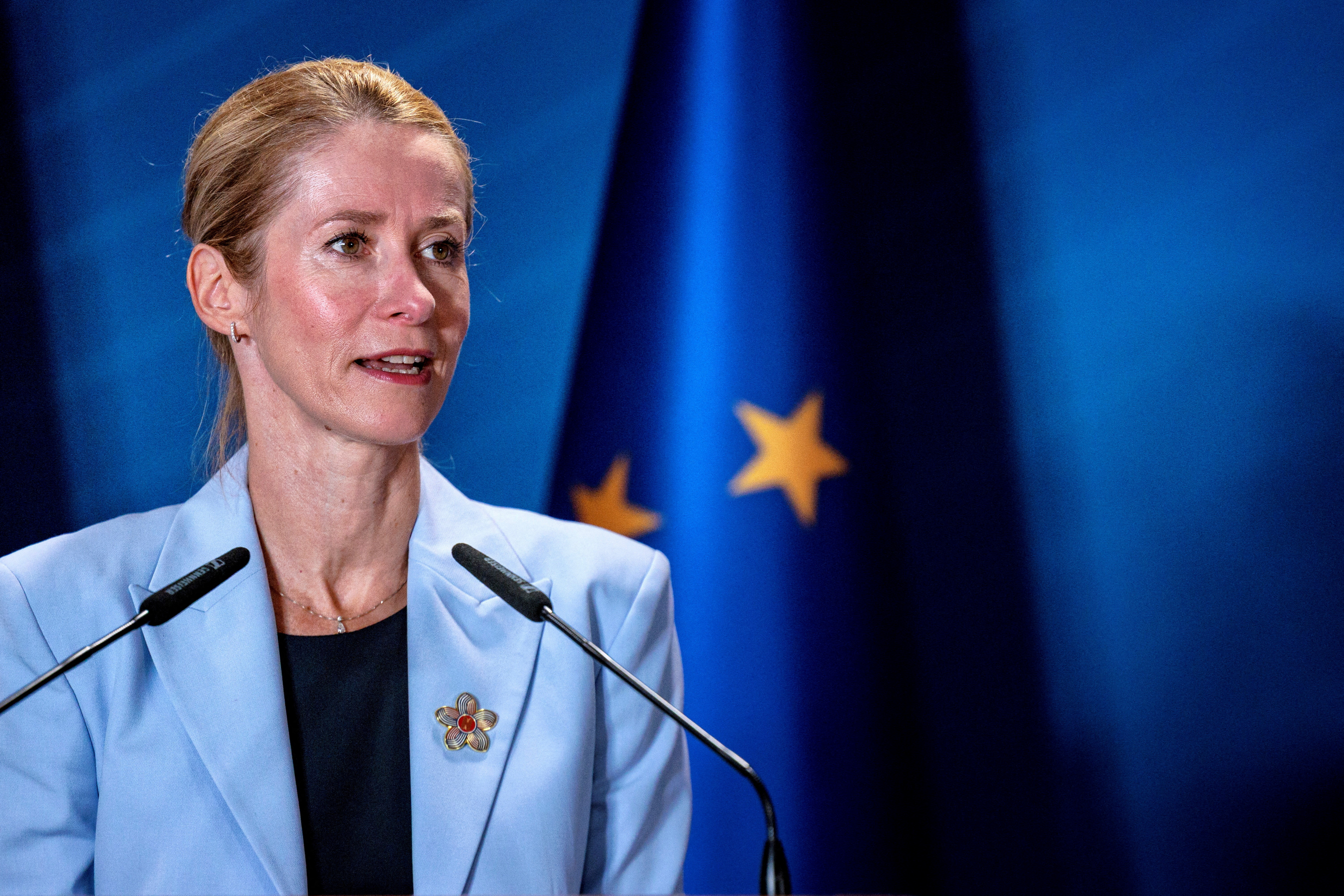 FILE PHOTO: EU European Commission Vice-President Kaja Kallas delivers a joint statement with Philippines Foreign Secretary Theresa Lazaro