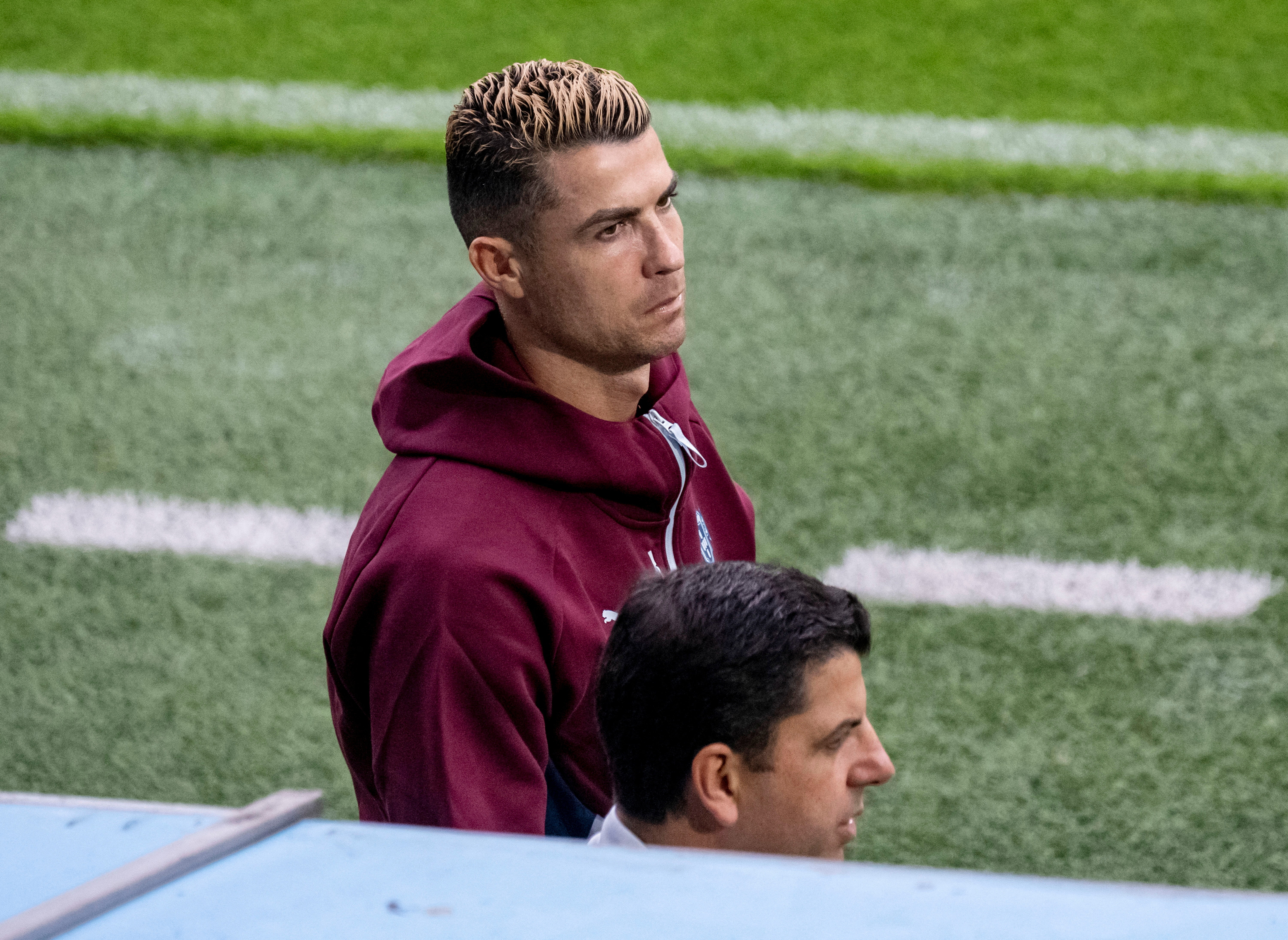 Soccer Football - UEFA Nations League -
Portugal's Cristiano Ronaldo during training  Johan Nilsson/TT News Agency via REUTERS     ATTENTION EDITORS - THIS IMAGE WAS PROVIDED BY A THIRD PARTY. SWEDEN OUT. NO COMMERCIAL OR EDITORIAL SALES IN SWEDEN.