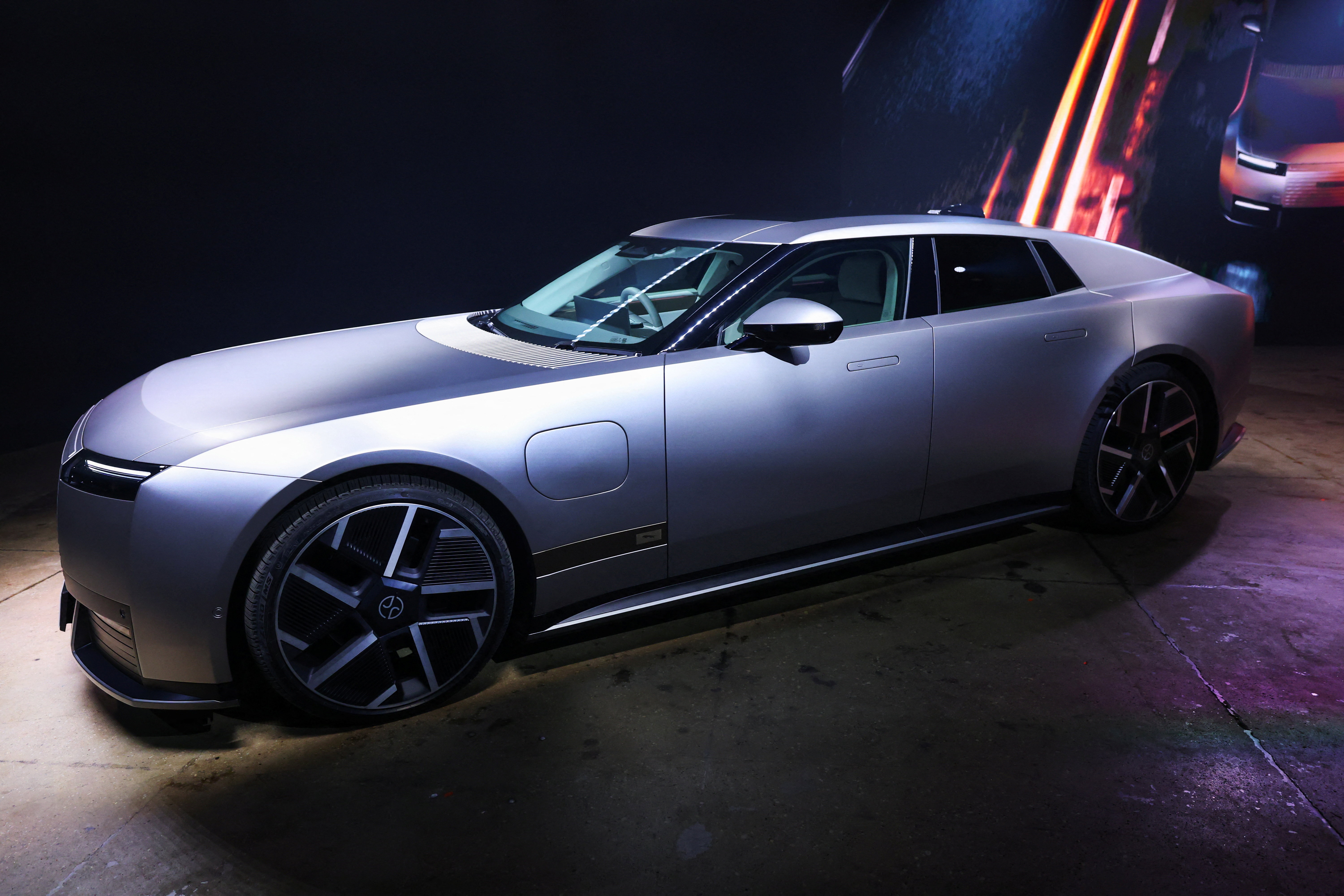 The Jaguar Type 01 all-electric four-door luxury vehicle. REUTERS/Mike Segar