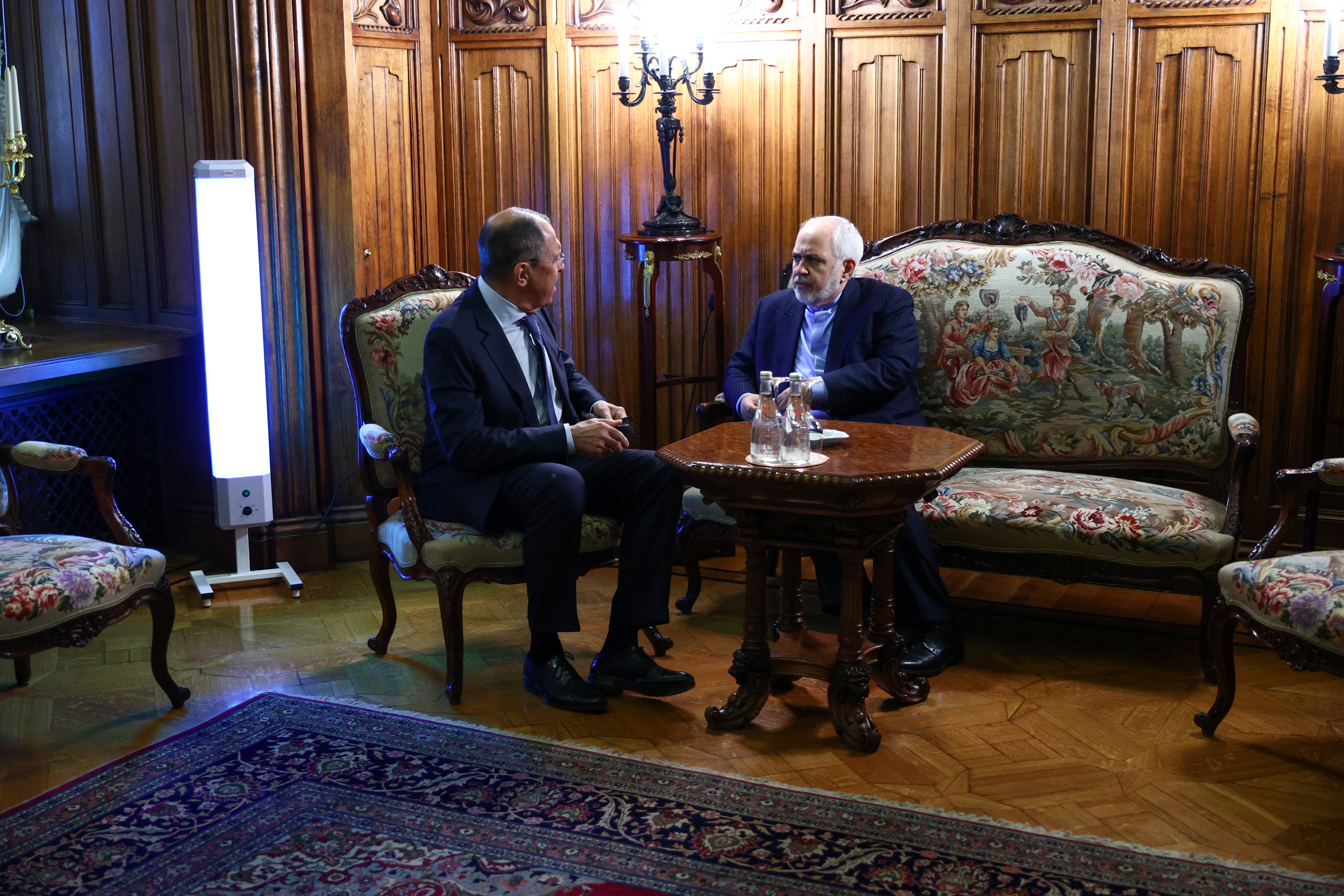 Russia's Foreign Minister Sergei Lavrov meets Iran's Foreign Minister Mohammad Javad Zarif in Moscow