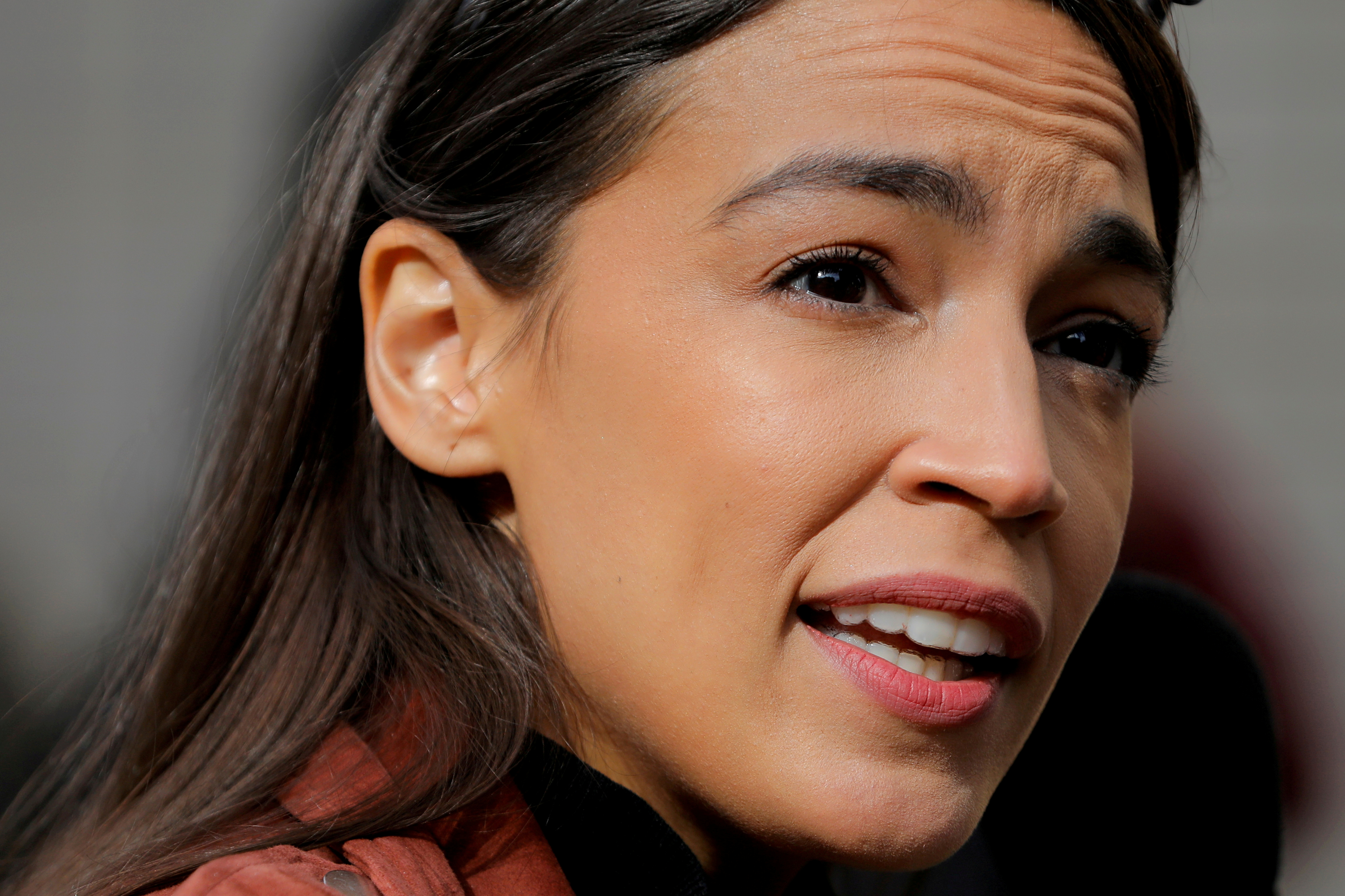 Alexandria Ocasio-Cortez participates in early voting in New York City
