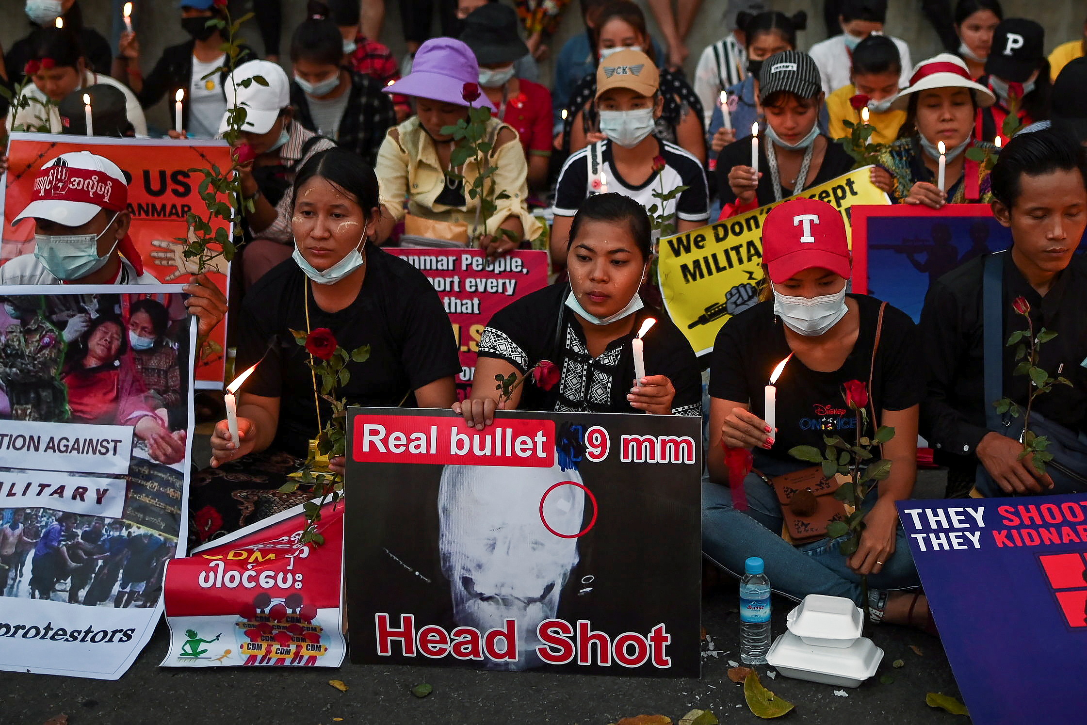 Protest against military coup in Yangon