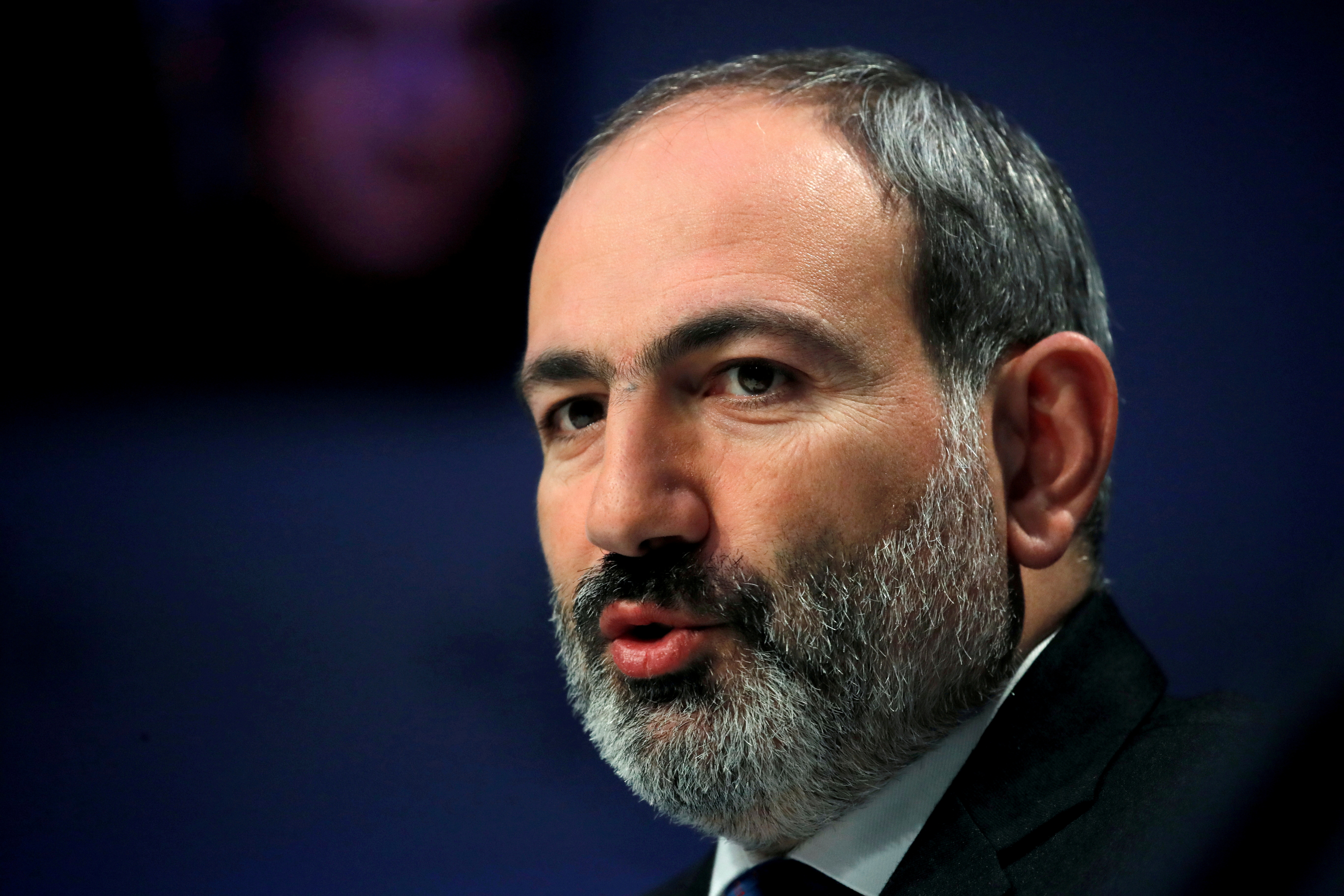 FILE PHOTO: rmenian Prime Minister Nikol Pashinyan attends the World Economic Forum (WEF) annual meeting in Davos, Switzerland