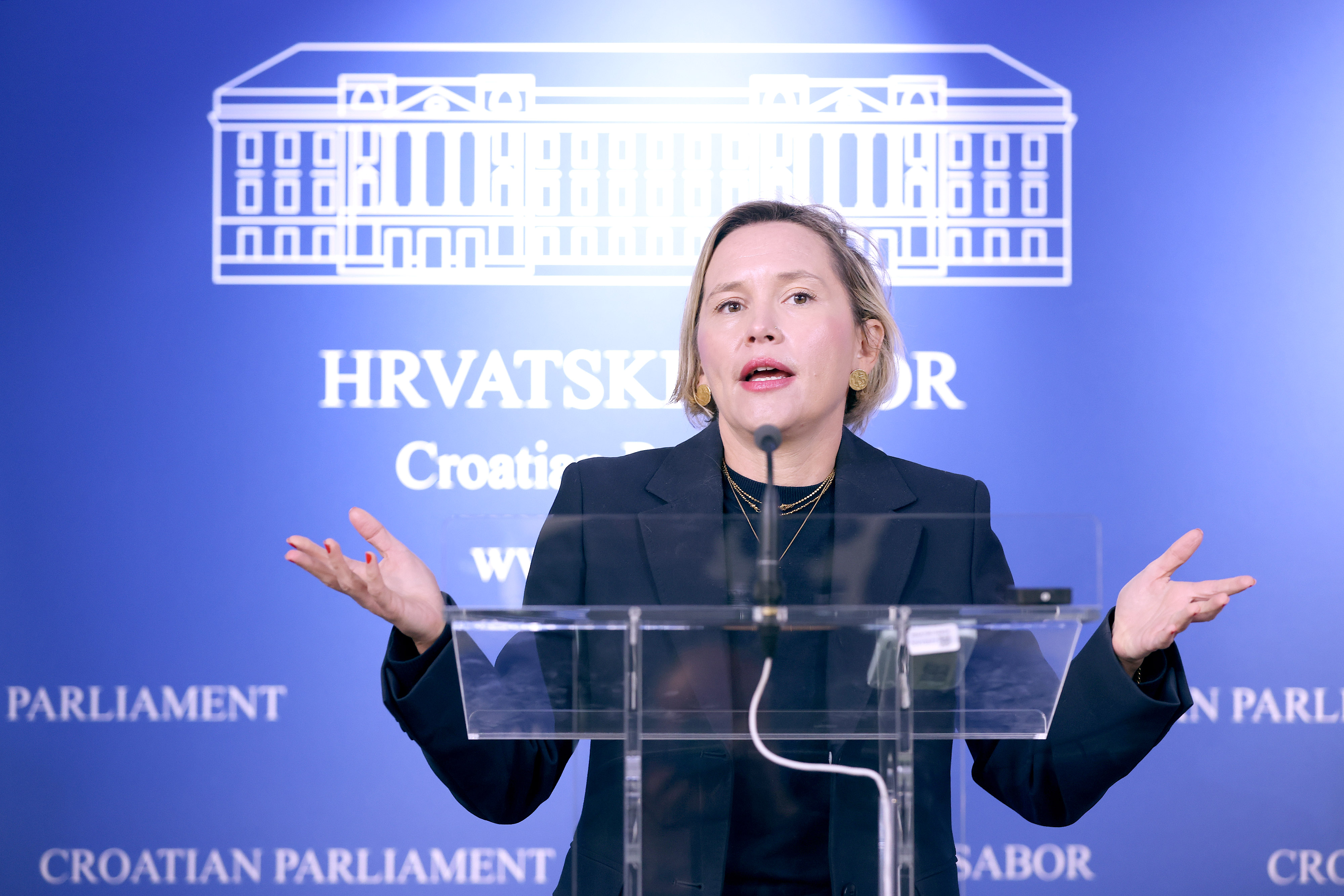 Na konferenciji za medije odrzanoj u Saboru o podizanju optuznice protiv Josipa Dabre govorila je  Ivana Kekin.