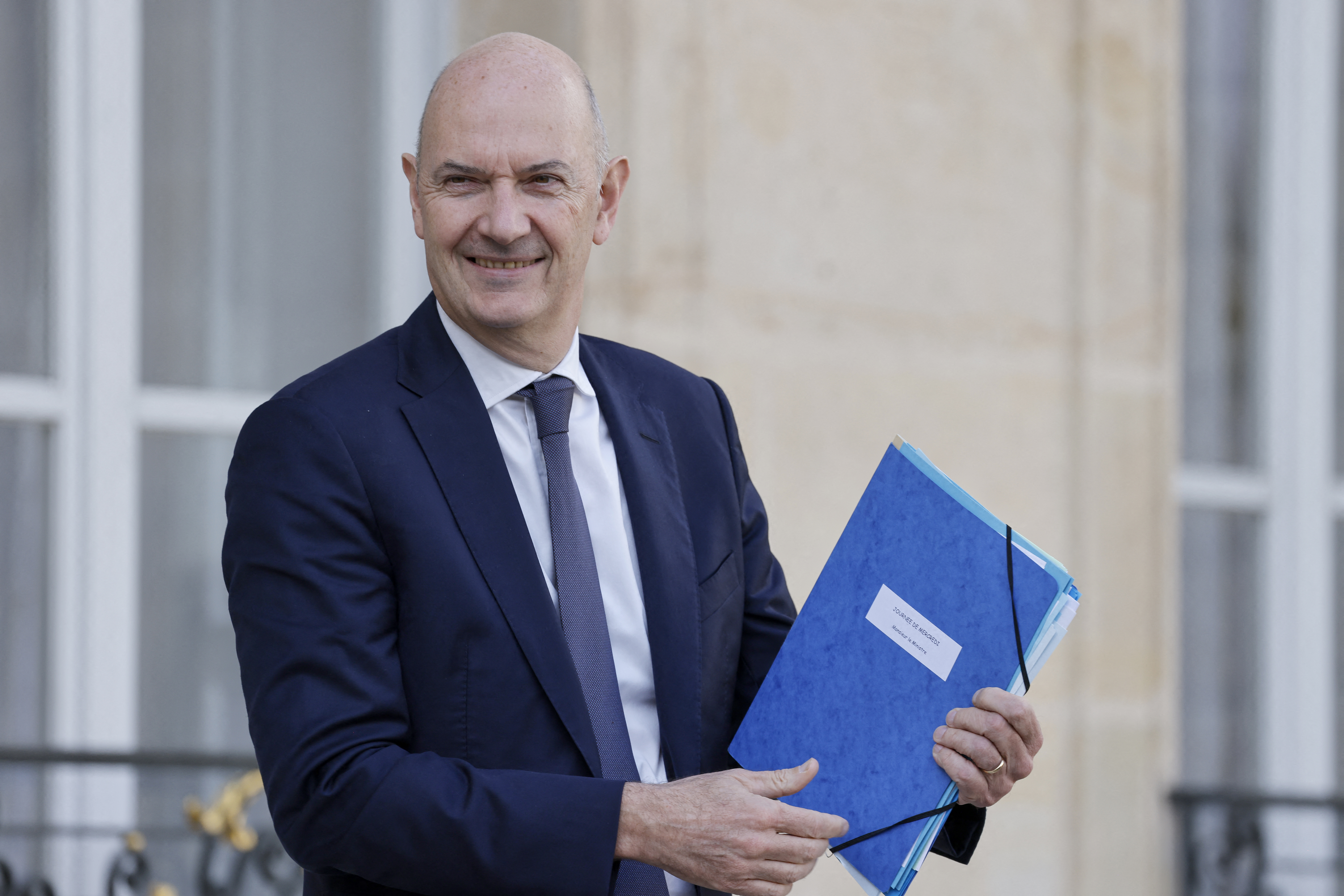 French Junior Minister for the Industry Roland Lescure reacts he leaves the weekly cabinet meeting at the presidential Elysee Palace