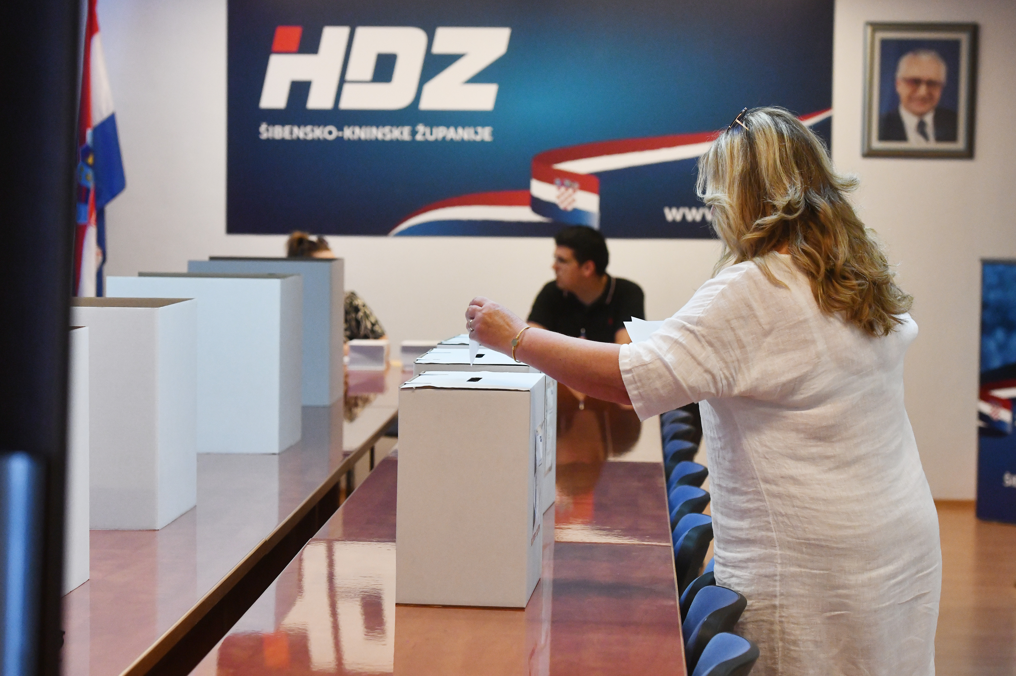 13.07.2024., Sibenik - Unutarstranacki Izbori za predsjednika i predsjednistvo HDZ-a. Photo: Hrvoje Jelavic/PIXSELL