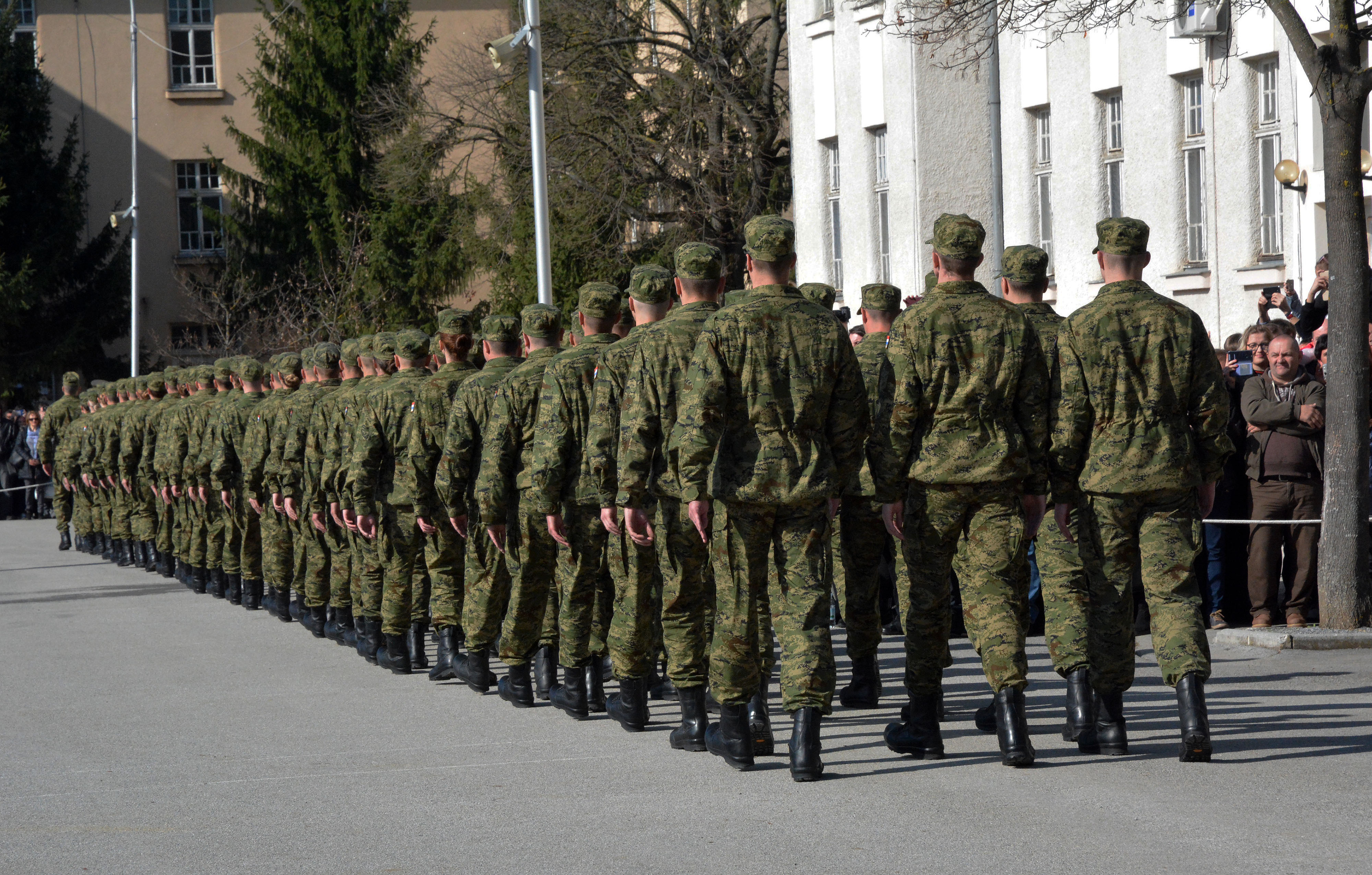 Požega: Svečanost polaganja prisege vojnika u vojarni 123. brigade HV-a ​   09.03.2019., Pozega - ​Polaganje prisege vojnika na dragovoljnom vojnom osposobljavanju u vojarni 123. brigade HV-a.  ​  rPhoto: Ivica Galovic/PIXSELL