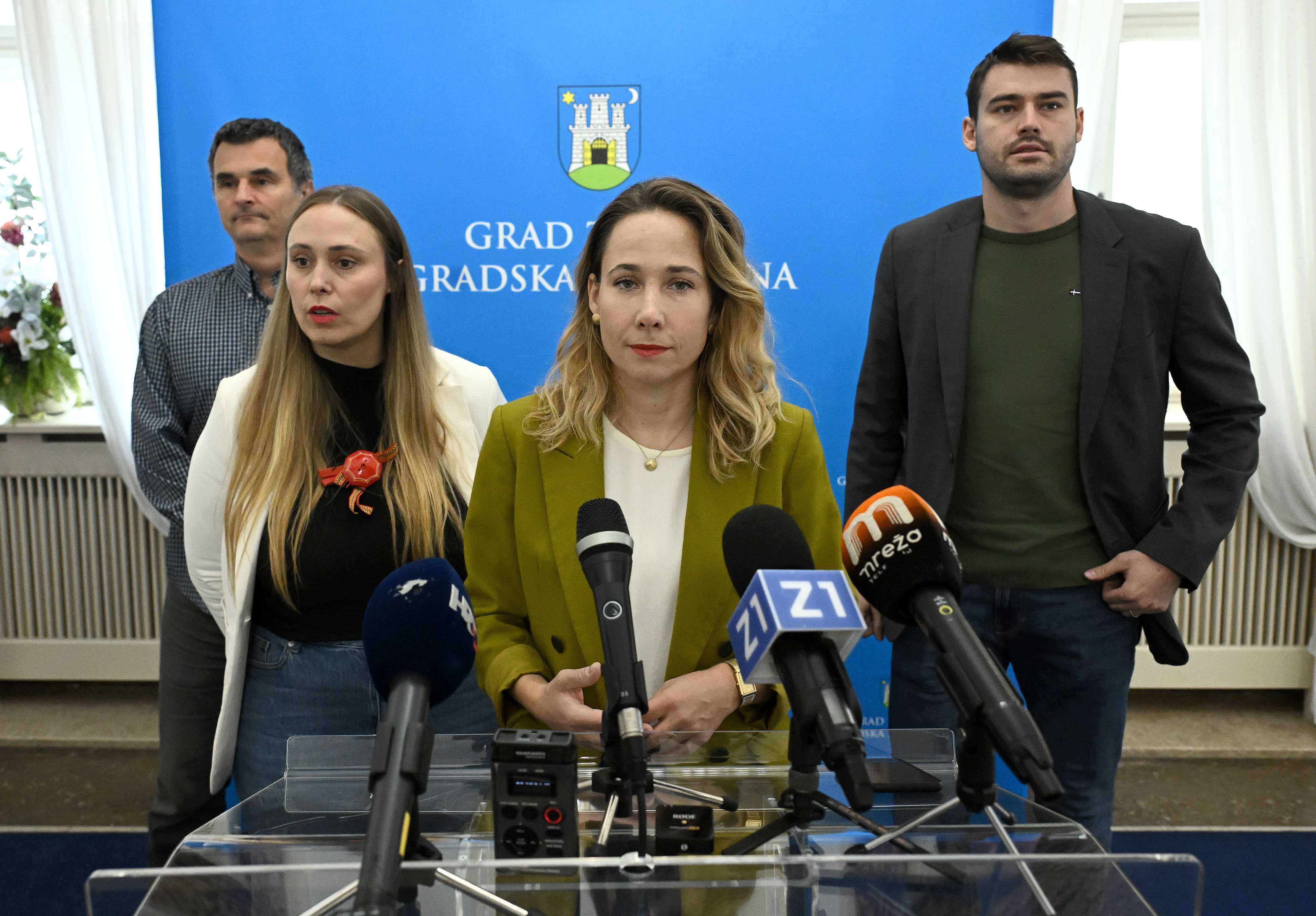 15.10.2025., Zagreb - Stara gradska vijecnica, klub gradskih zastupnika Marija Selak Raspudic, Nezavisna lista odrzala je konferenciju za medije.  Photo: Marko Lukunic/PIXSELL