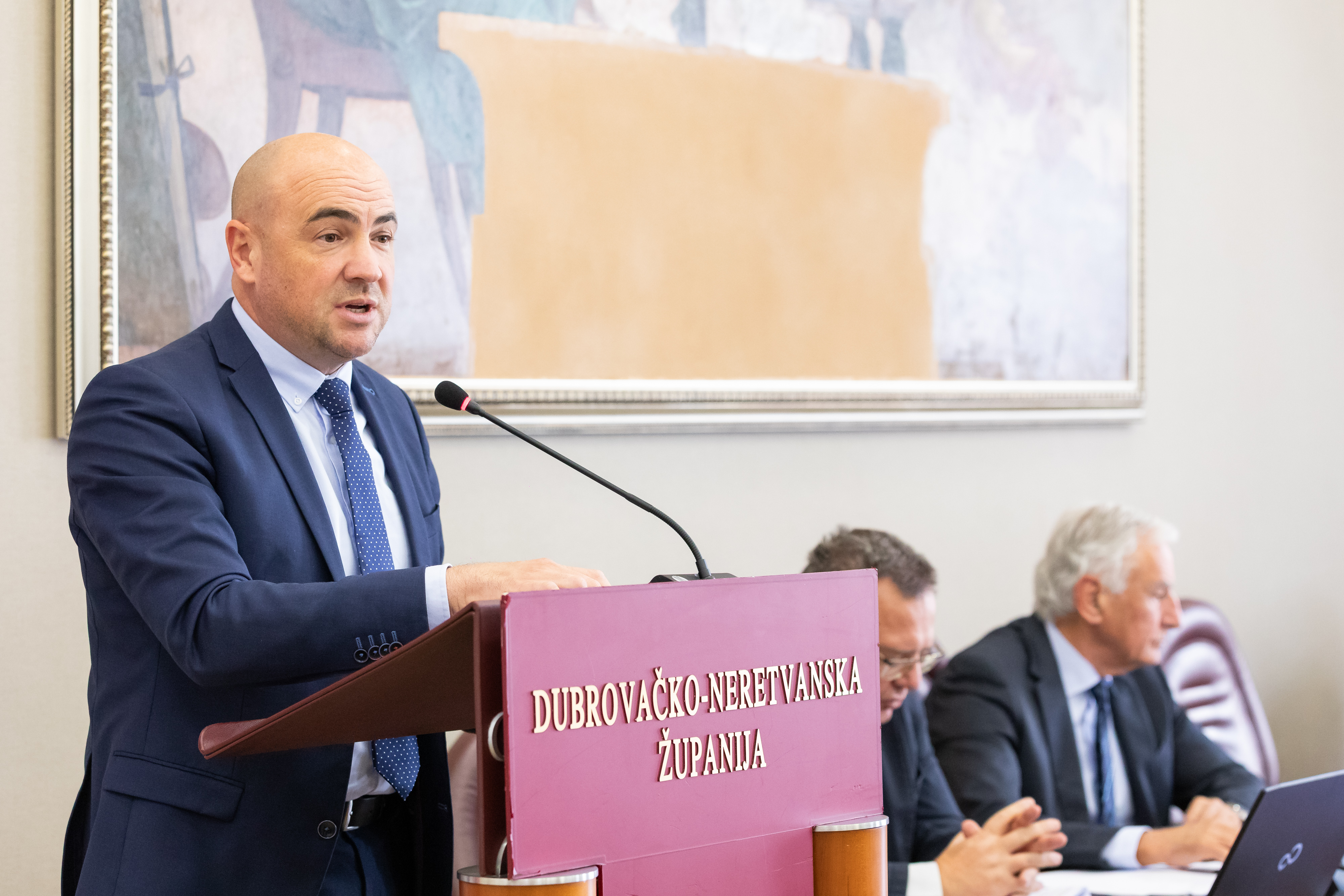 Odrzana 3. sjednica Skupstine Dubrovacko-neretvanske zupanije. zupan Dubrovacko-neretvanske zupanije Blaz Pezo Photo: Grgo Jelavic/PIXSELL