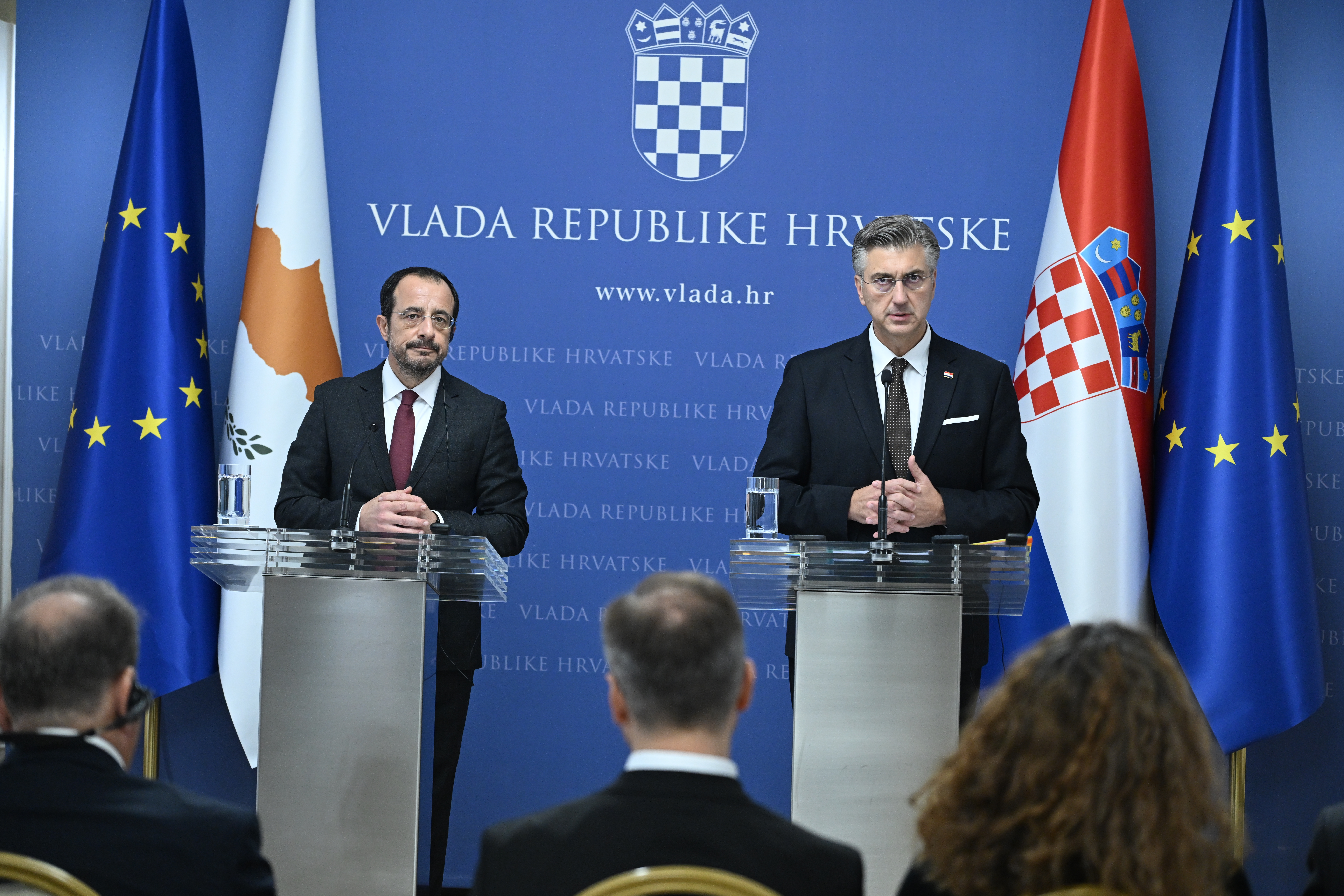 Predsjednik Vlade Andrej Plenkovic sastao se s predsjednikom Republike Cipar Nikosom Christodoulidesom Photo: Josip Regovic/PIXSELL