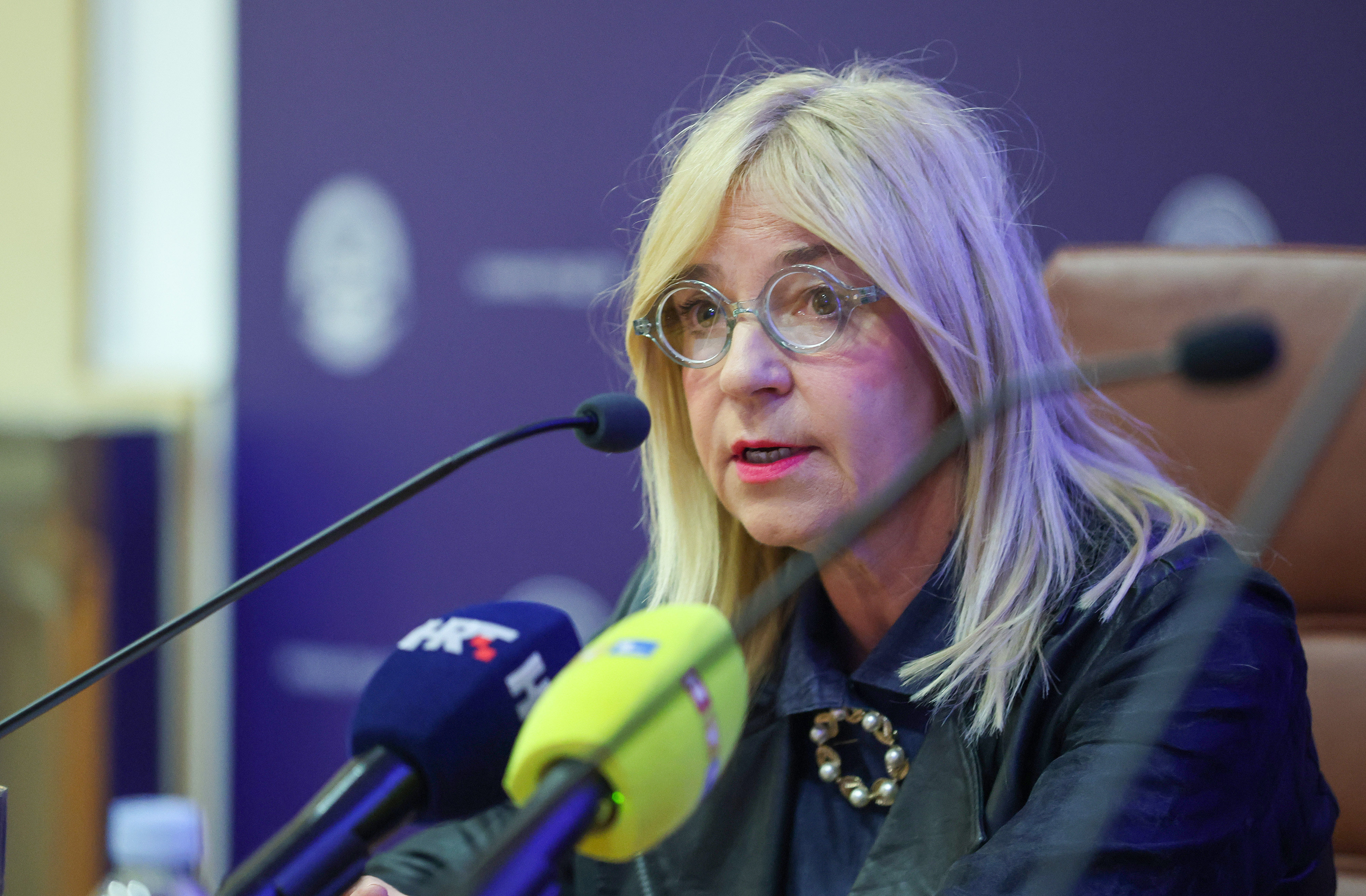 22.10.2024., Zagreb - Konferencija za medije u Ravnateljstvu policije povodom Europskog mjeseca kiberneticke sigurnosti. pravobraniteljica za djecu Helenca Pirnat Dragicevic Photo: Sanjin Strukic/PIXSELL