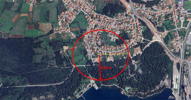 pressica bomba, crvena sigurnosna zona