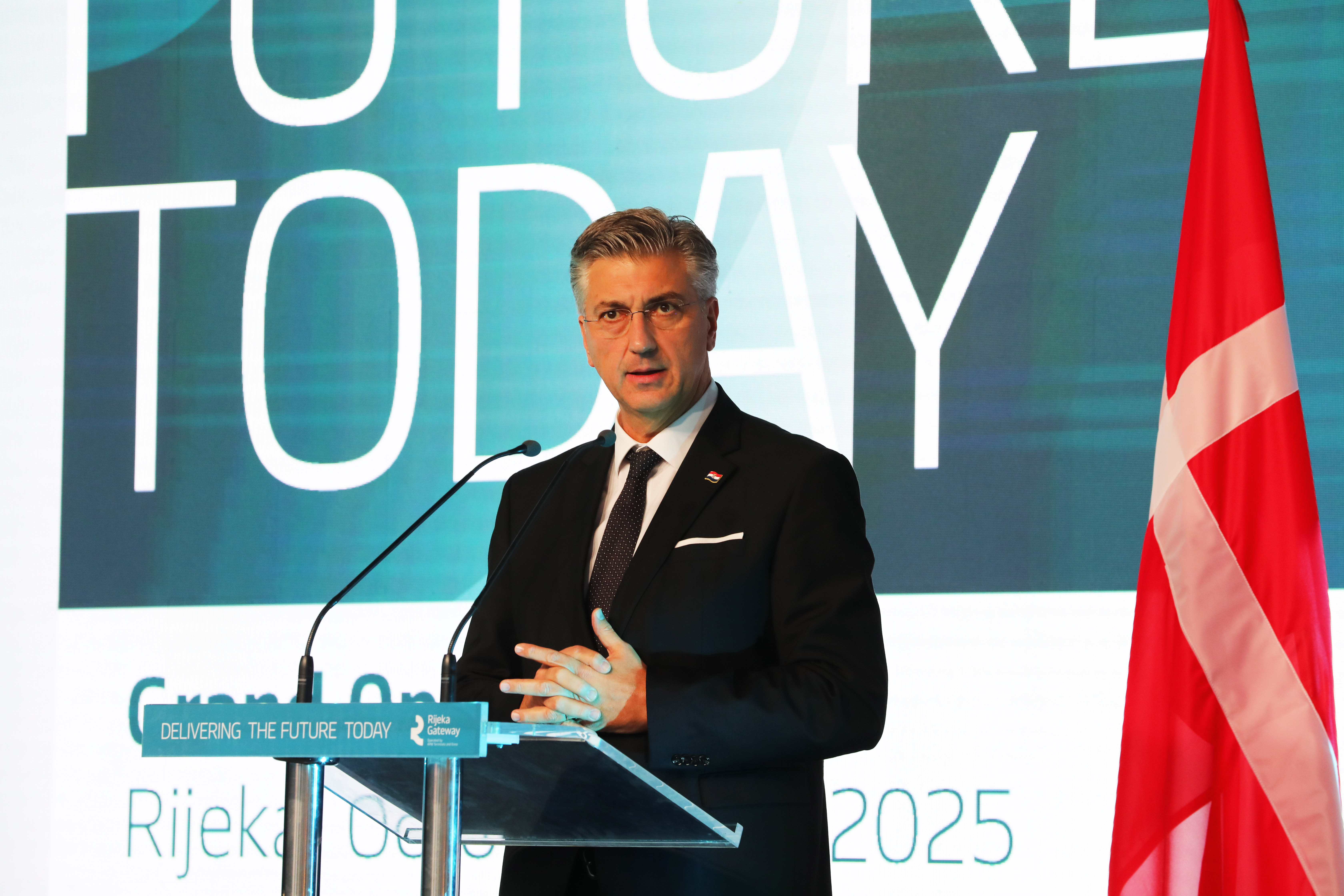 Otvorenje Rijeka Gatewaja na Zagrebackoj obali u rijeckoj luci. Nazocili su: Predjednik Vlade Andrej Plenkovic