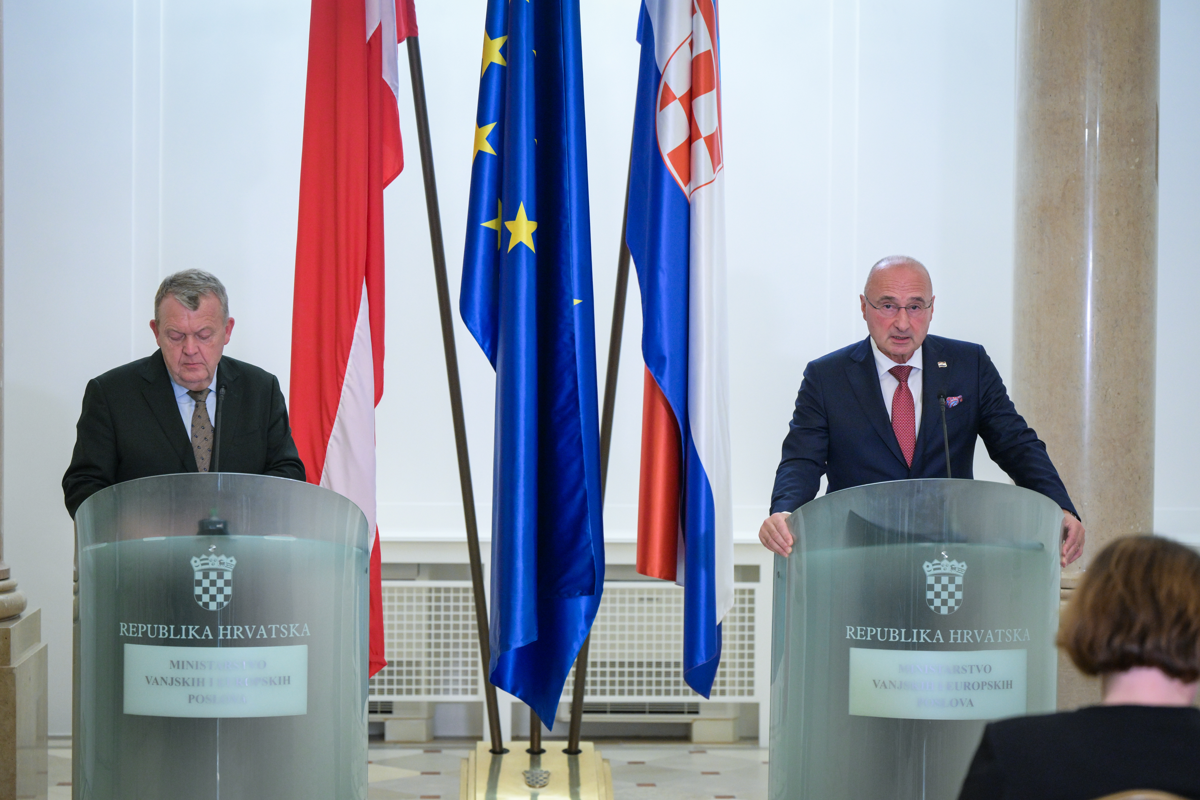 Sluzbeni posjet ministra vanjskih poslova Kraljevine Danske Rasmussena. Konferencija za medije. Photo: Neva Zganec/PIXSELL