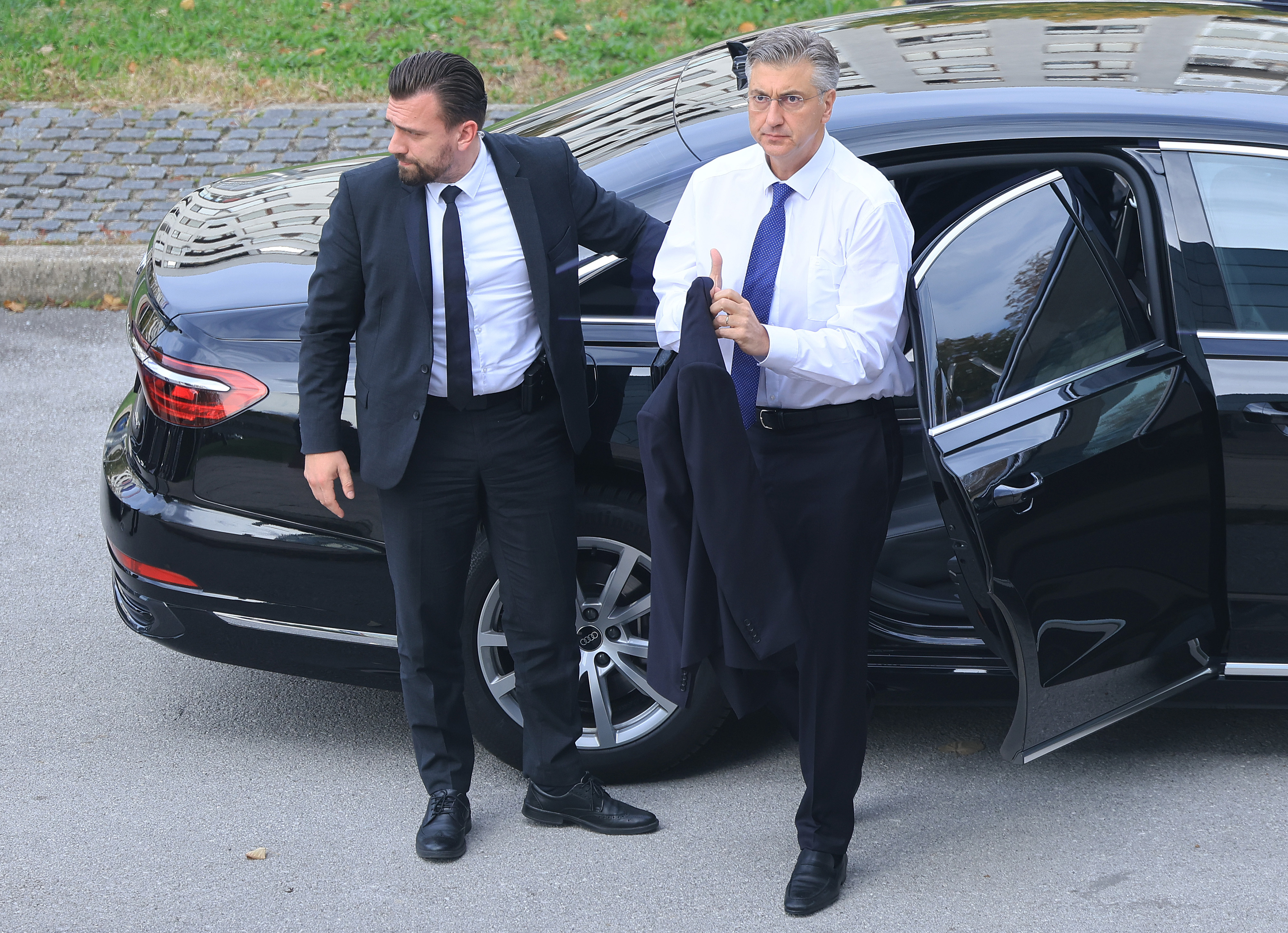 Dolazak ministara u Nacionalnu i sveucilisnu knjiznicu na sjednicu Vlade Republike Hrvatske. predsjednik Vlade RH Andrej Plenkovic Photo: Marko Prpic/PIXSELL