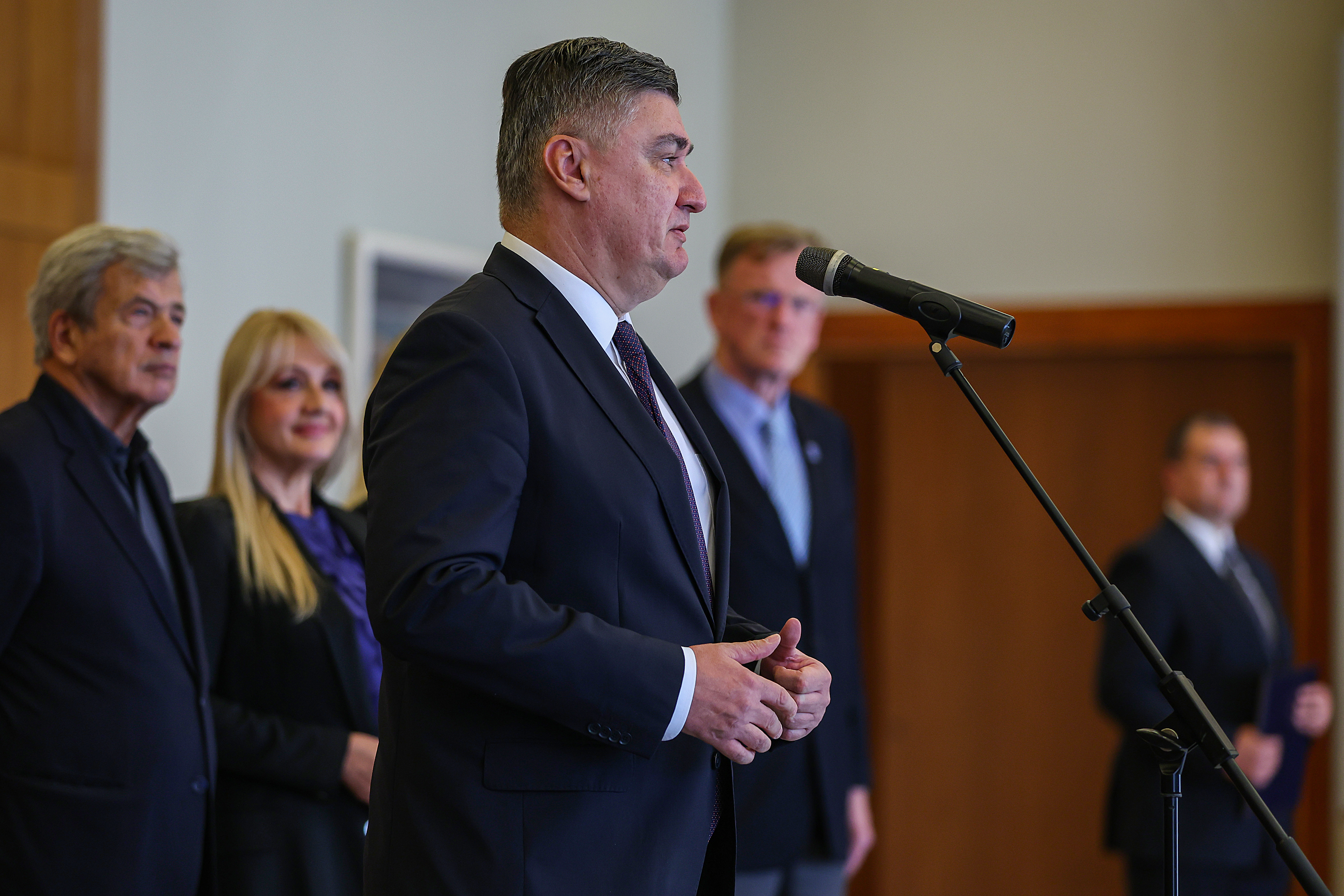 Predsjednik Republike Zoran Milanovic urucio je odlikovanja i priznanja Republike Hrvatske zasluznim pojedincima i organizacijama iz podrucja kulture, znanosti, sporta i gospodarstva.  Photo: Goran Stanzl/PIXSELL