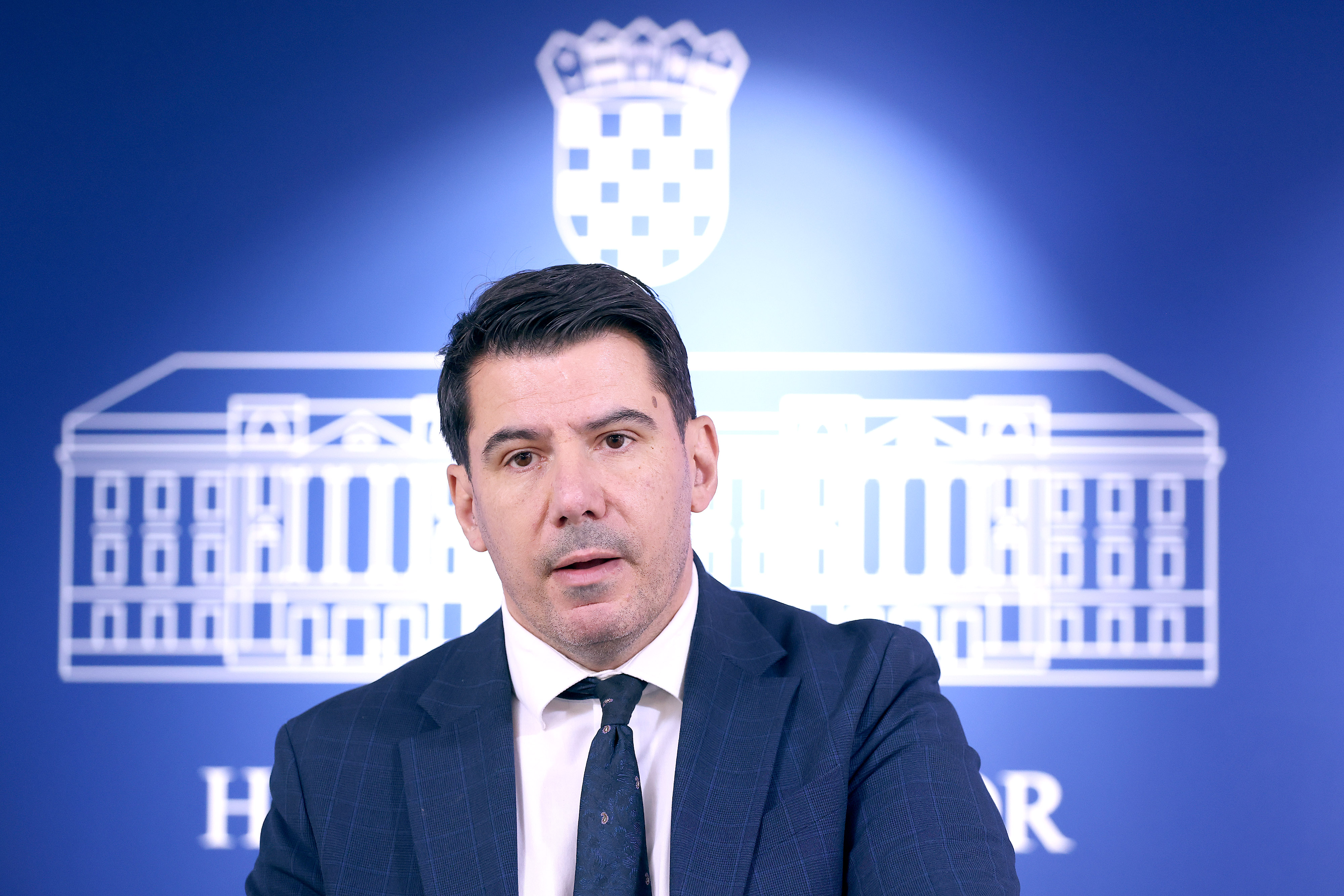 24.10.2025., Zagreb - Na konferenciji za medije odrzanoj u Saboru o aktualnim temama govorio je Nikola Grmoja. Photo: Patrik Macek/PIXSELL