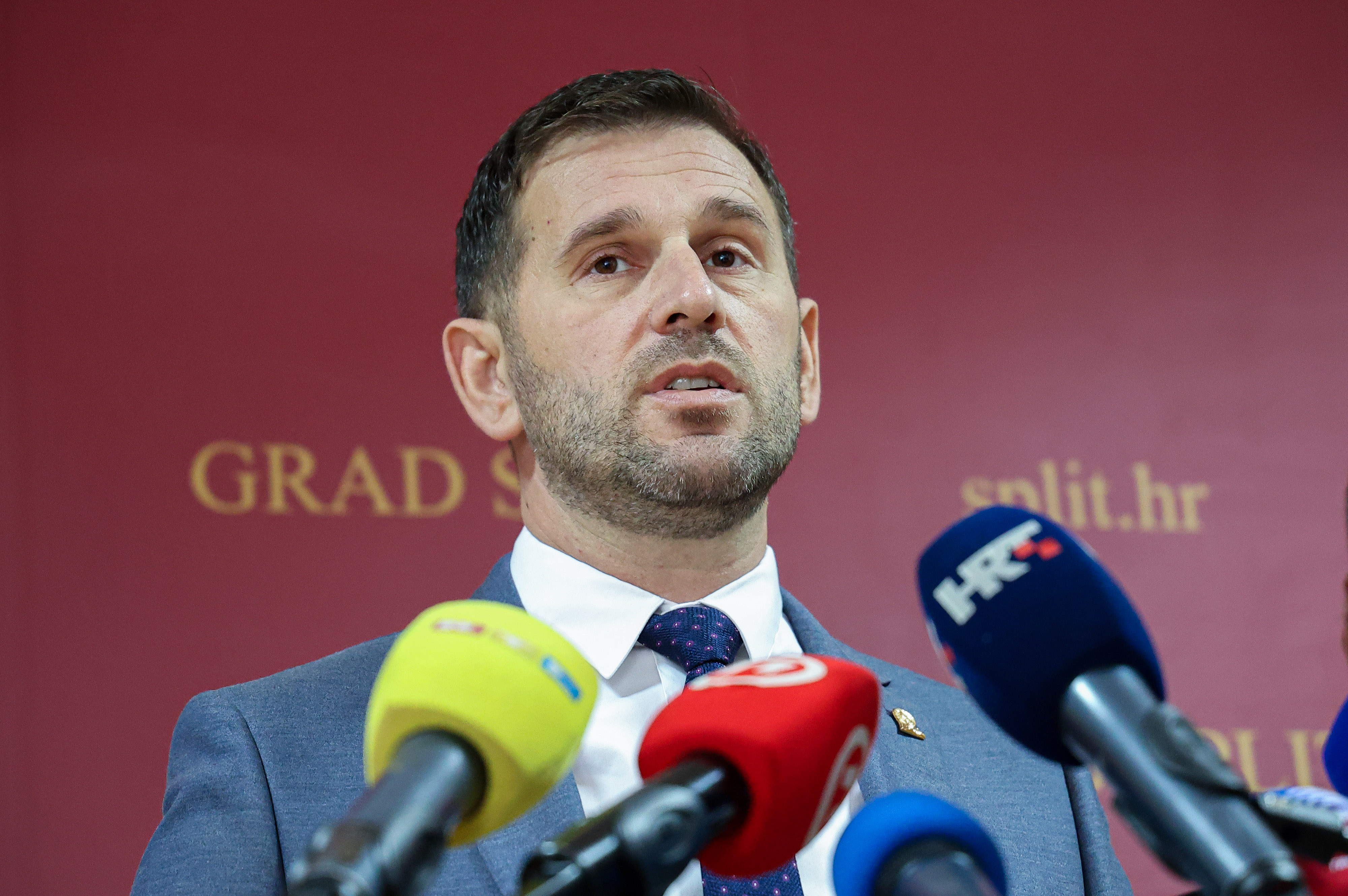 Konferencija za medije gradonacelnika Grada Splita Tomislava Sute. Tema je nadolazeca sjednica Gradskog vijeca te prijedlog rebalansa proracuna Grada Splita za 2025. godinu. Photo: Ivana Ivanovic/PIXSELL