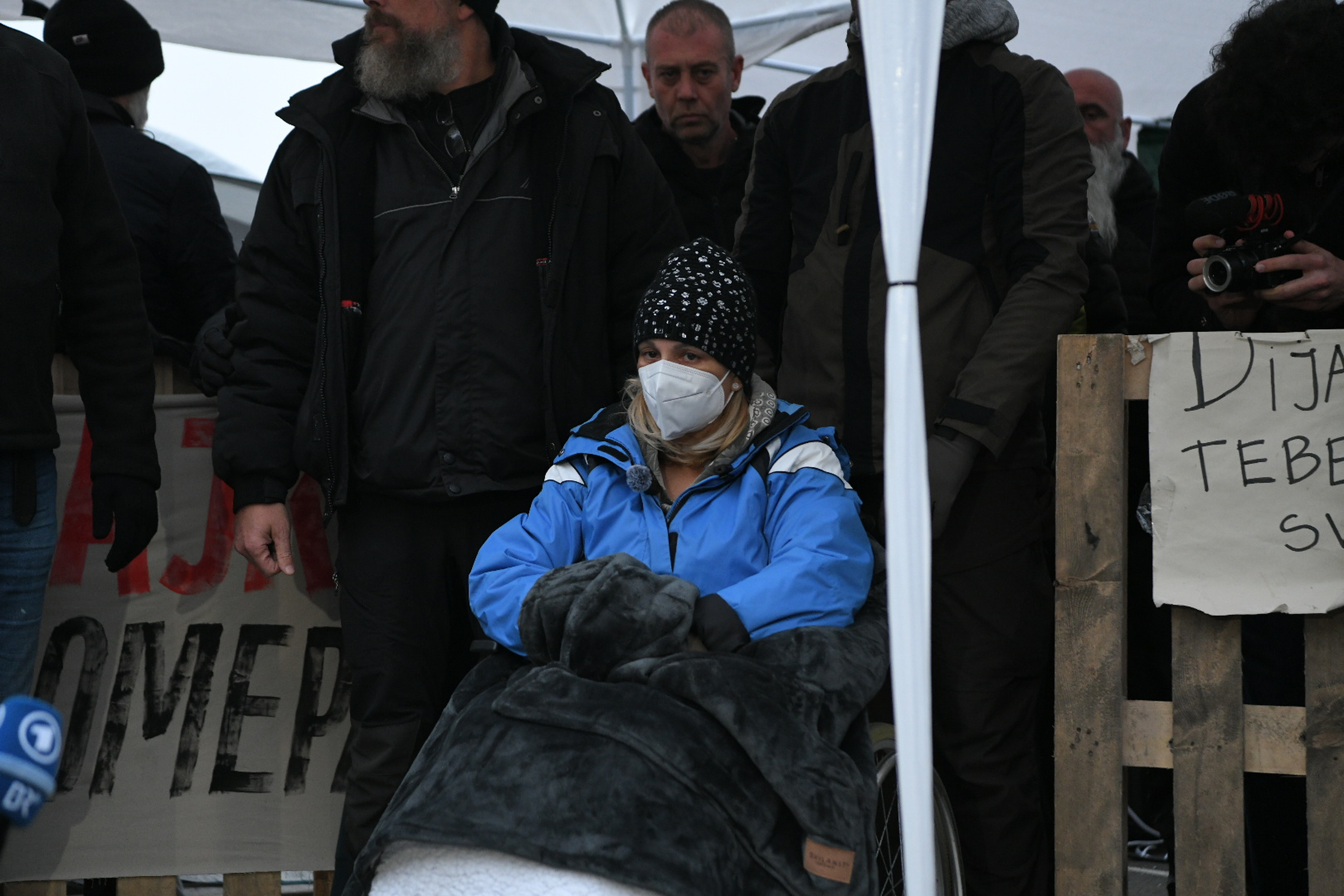 Address to the media by Dijana Hrka, mother of Stefan Hrka, a young man who died in the collapse of a canopy at the Novi Sad Railway Station, who has been on a hunger strike for 11 days. Photo: R.Z./ATAImages/PIXSELL