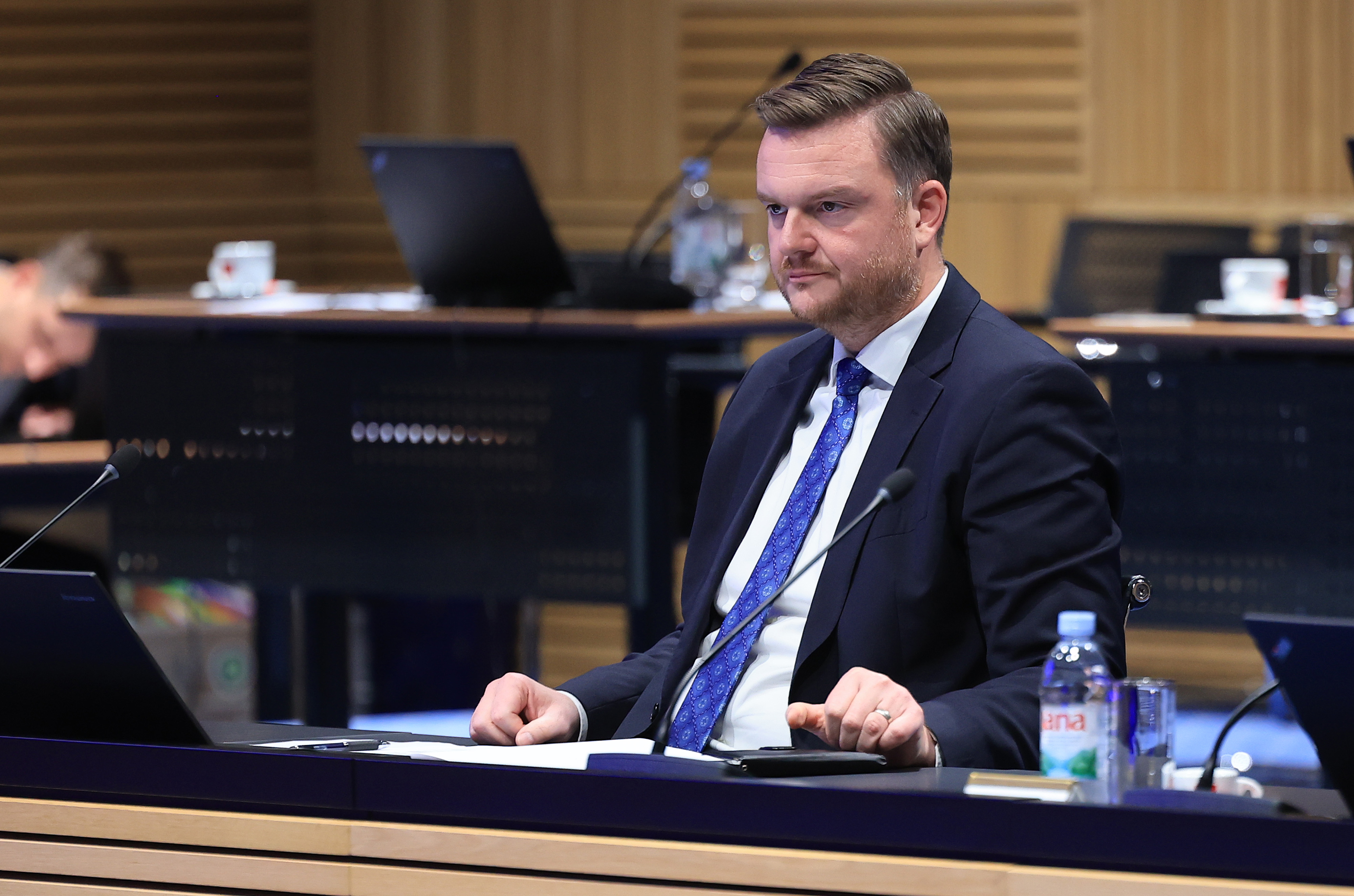 Odrzana sjednica Vlade Republike Hrvatske u Nacionalnoj i sveucilisnoj knjiznici. potpredsjednik Vlade i ministar financija Marko Primorac Photo: Marko Prpic/PIXSELL