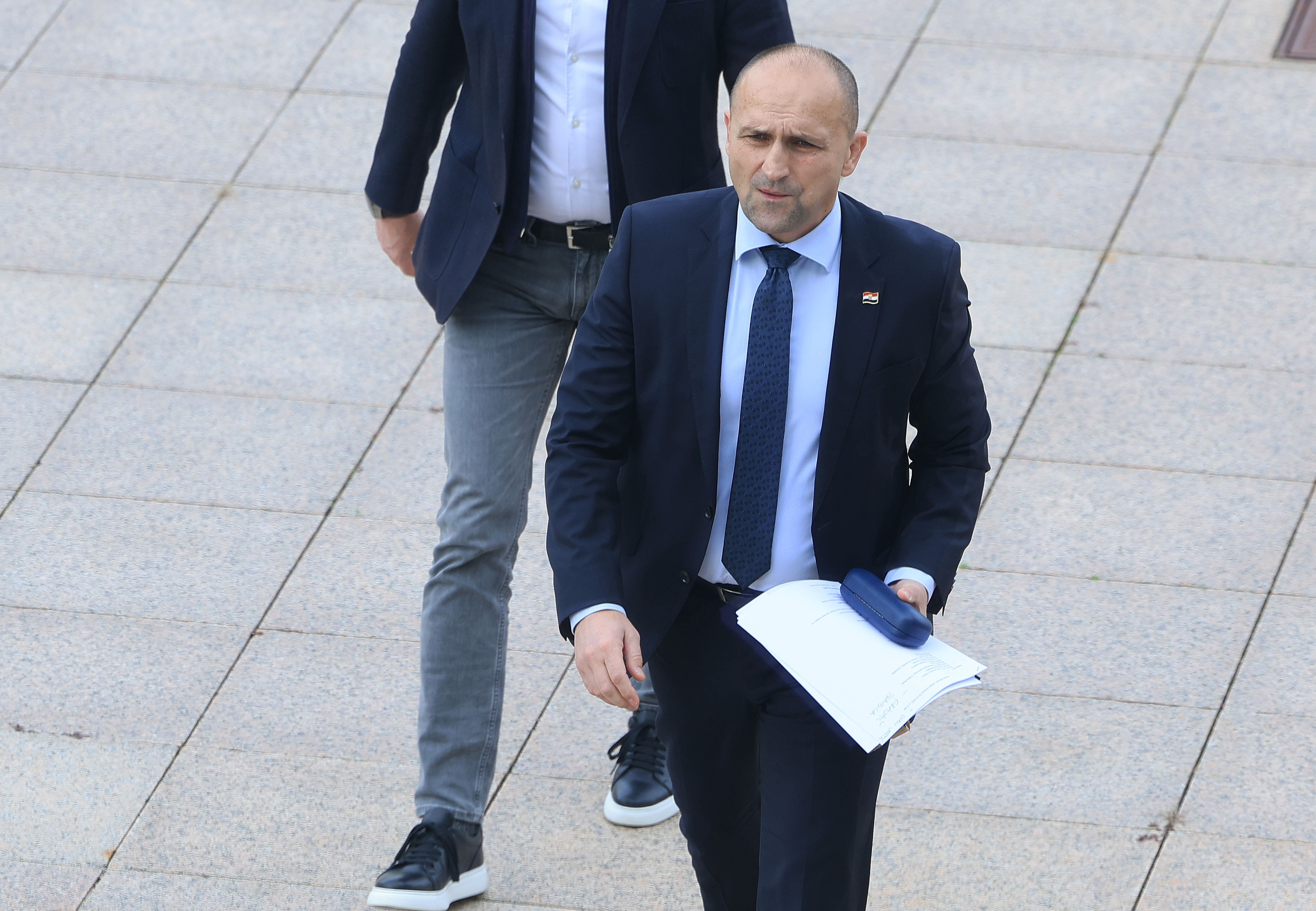 30.10.2025., Zagreb - Dolazak ministara u Nacionalnu i sveucilisnu knjiznicu na sjednicu Vlade Republike Hrvatske. potpredsjednik Vlade i ministar obrane Ivan Anusic Photo: Marko Prpic/PIXSELL