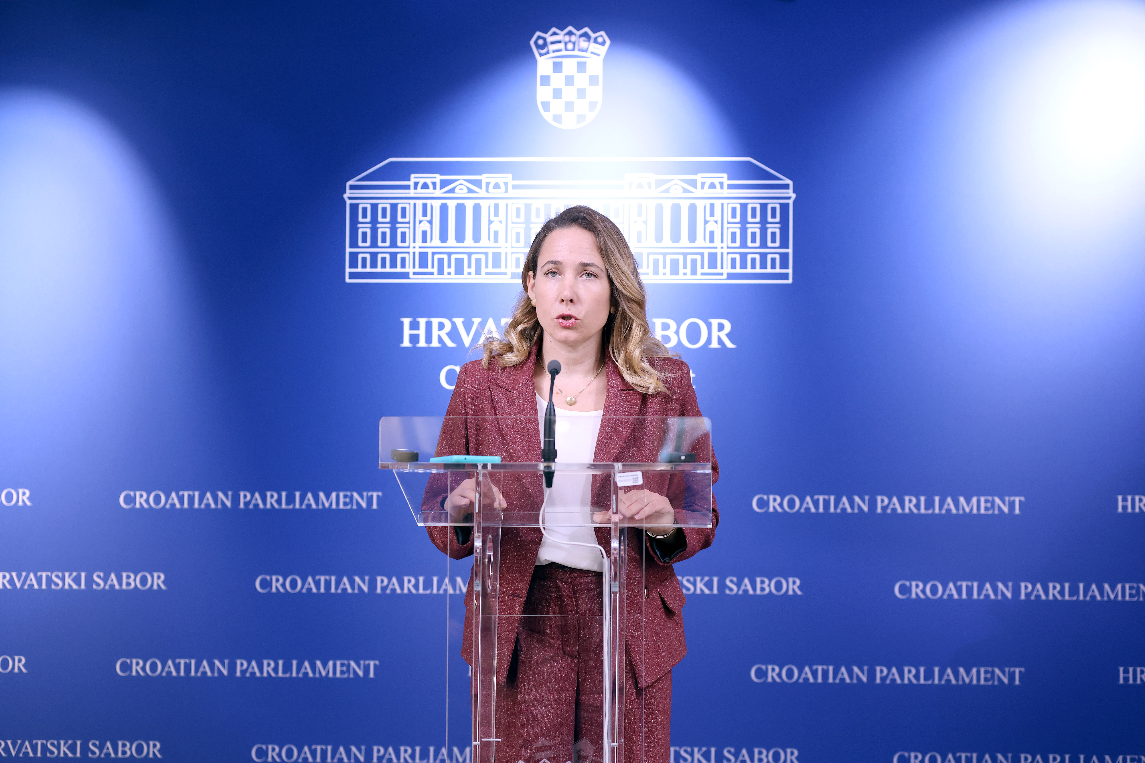 27.10.2025., Zagreb - U Saboru je odrzan okrugli stol Kluba nezavisnih zastupnika o temi „Kradu li mobiteli i drustvene mreze nasoj djeci djetinjstvo?“.  Izjave sudionika okruglog stola.  Photo: Patrik Macek/PIXSELL