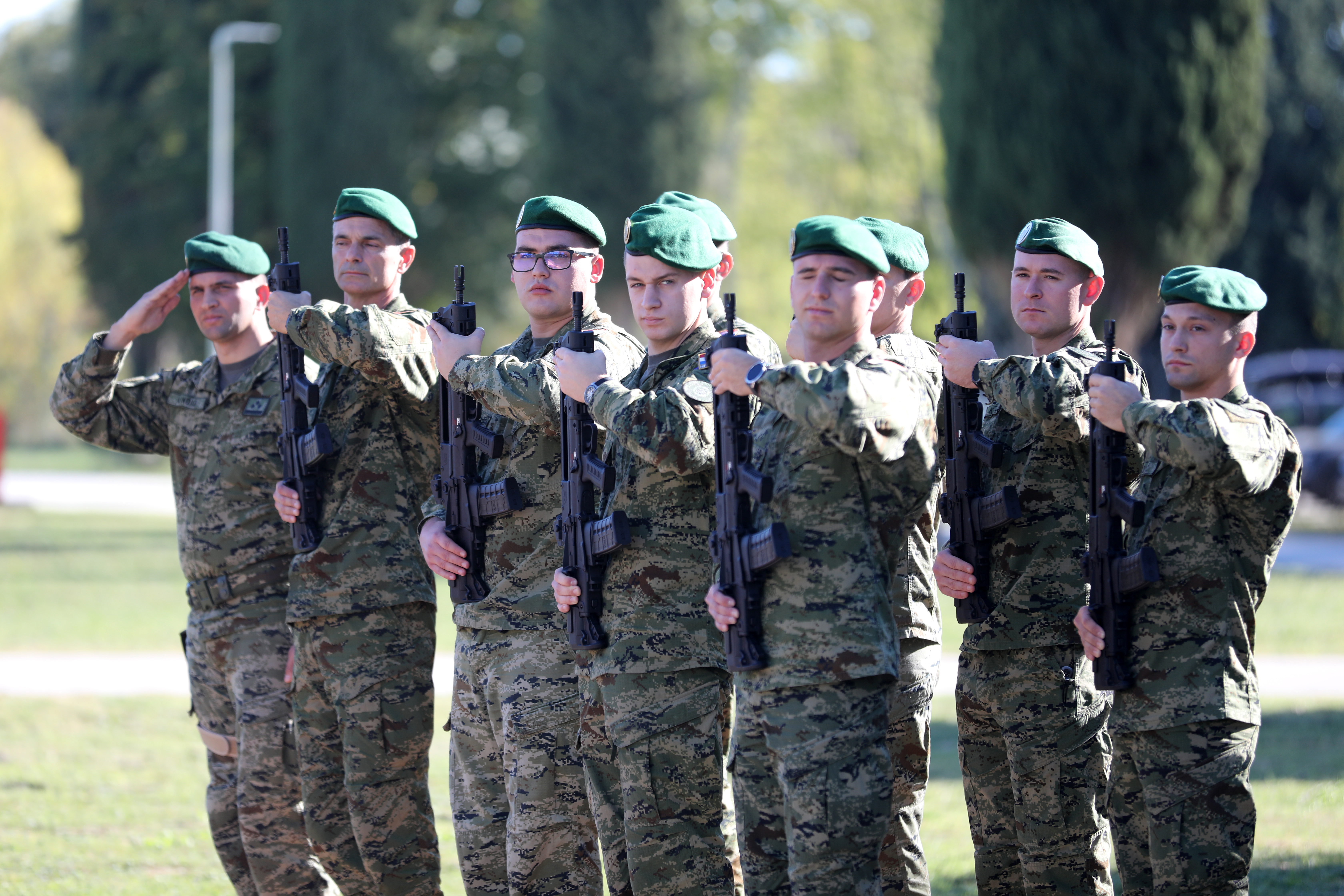 10.11.2025., Pula - U pulskoj vojarni Hrvatski branitelji Istre, obiljezena je 34. obljetnica pogibije cetvorice pirotehnicara, koji su stradali prilikom razminiranja Zracne luke Pula. Photo: Sasa Miljevic/PIXSELL