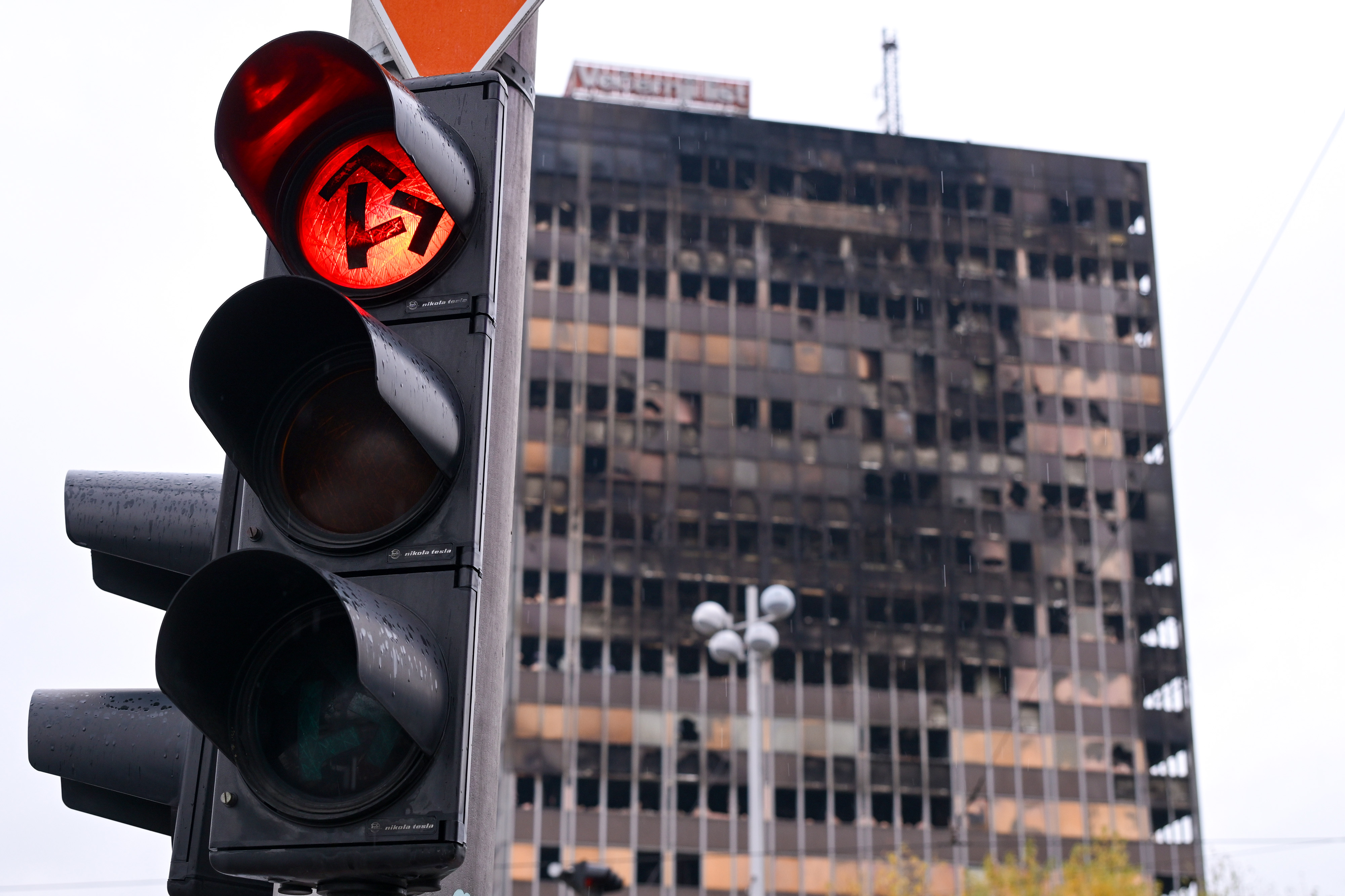 21.11.2025., Zagreb - Vjesnikov neboder nakon pozara ceka svoju sudbinu. Photo: Igor Soban/PIXSELL