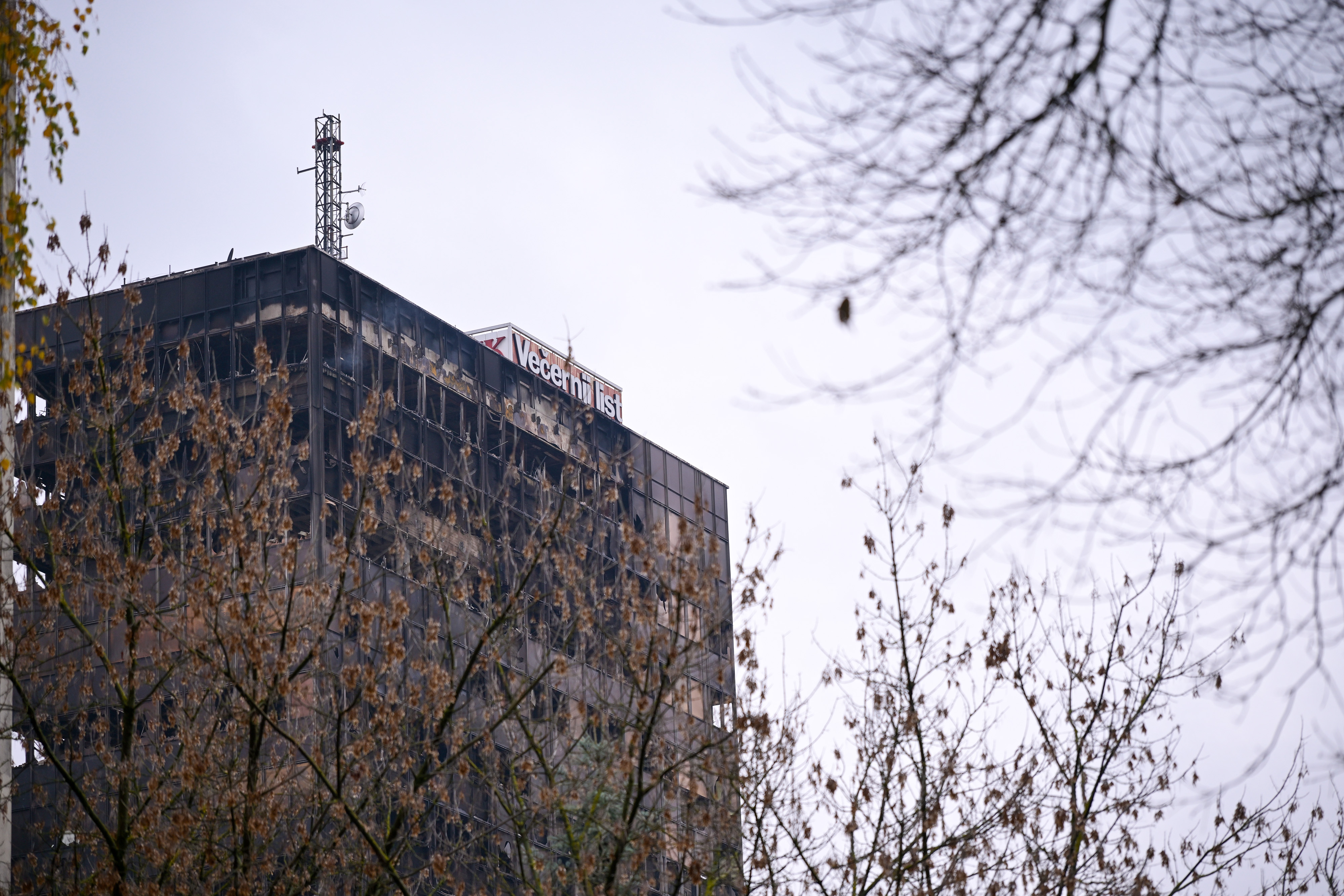 21.11.2025., Zagreb - Vjesnikov neboder nakon pozara ceka svoju sudbinu. Photo: Igor Soban/PIXSELL