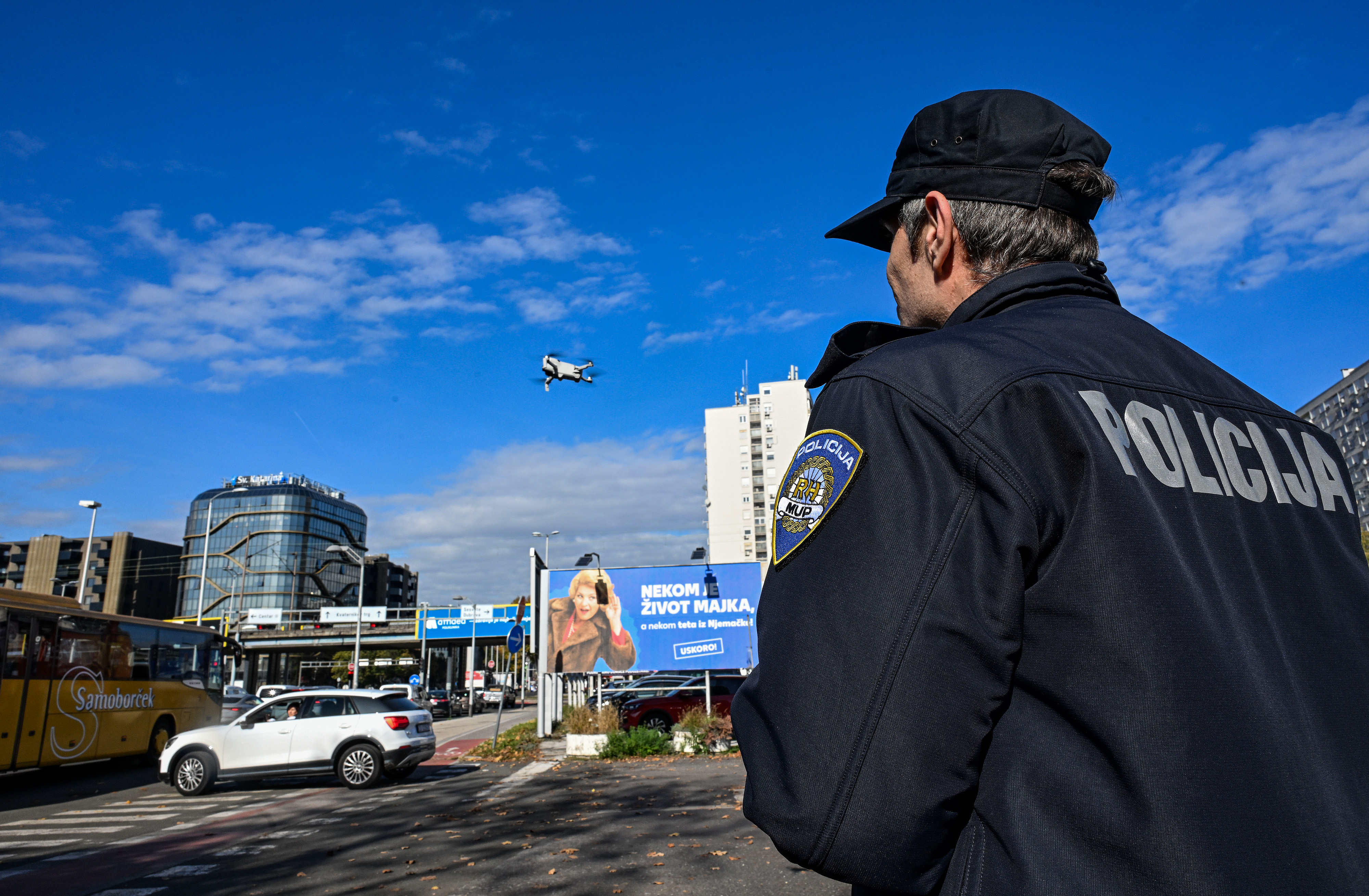 29.10.2025., Zagreb  - Policija uz pomoc dronova provodi pojacani nadzor prometa. Photo: Josip Regovic/PIXSELL