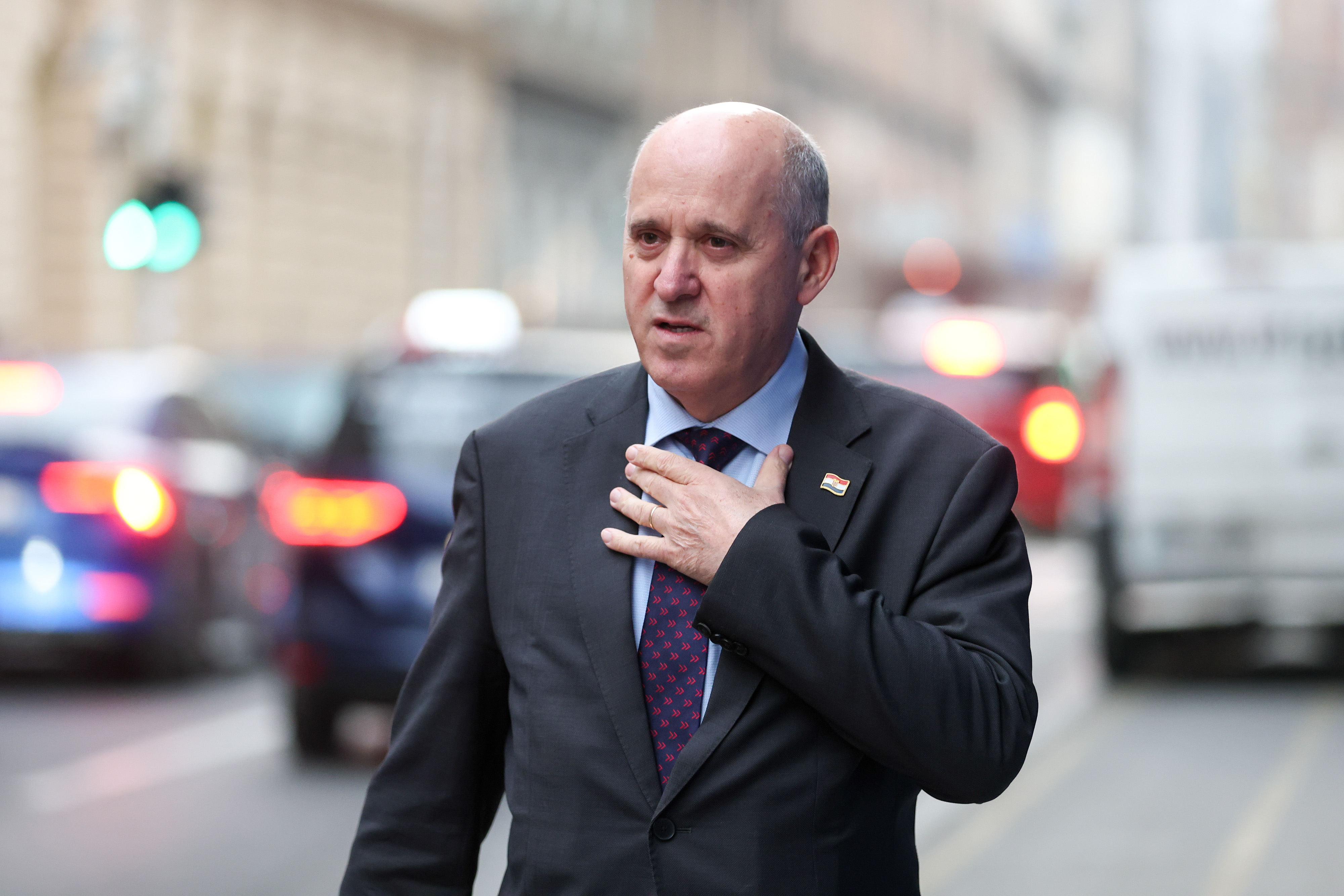 01.12.2025., Zagreb - Dolazak clanova HDZ-a na sjednicu sireg Predsjednistva i Nacionalnog odbora stranke. potpredsjednik Vlade i ministar prostornoga uredjenja, graditeljstva i drzavne imovine Branko Bacic. Photo: Igor Kralj/PIXSELL