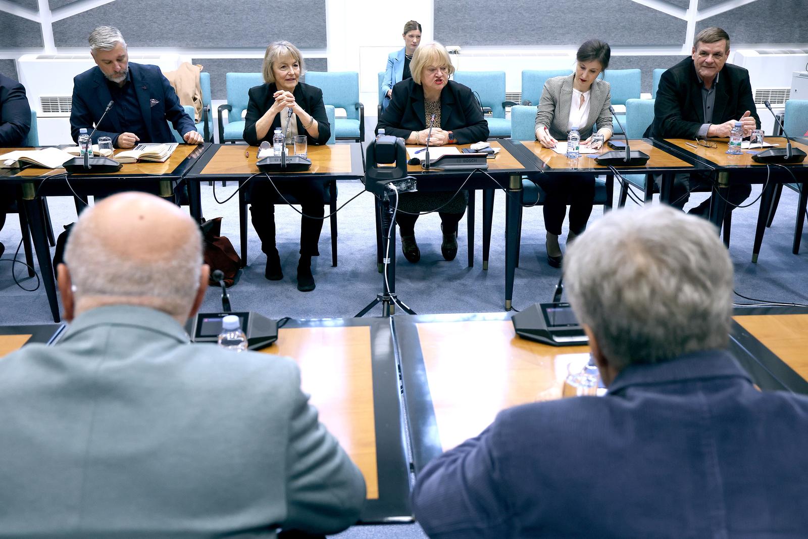 03.12.2025., Zagreb - U Saboru je odrzan okrugli stol „Ustastvo nema 'ali'“ u organizaciji zastupnica Anke Mrak Taritas i Dalije Oreskovic, nakojem su uz ostale govorili Vesna Pusic, Hrvoje Klasic i Drazen Lalic. Photo: Patrik Macek/PIXSELL