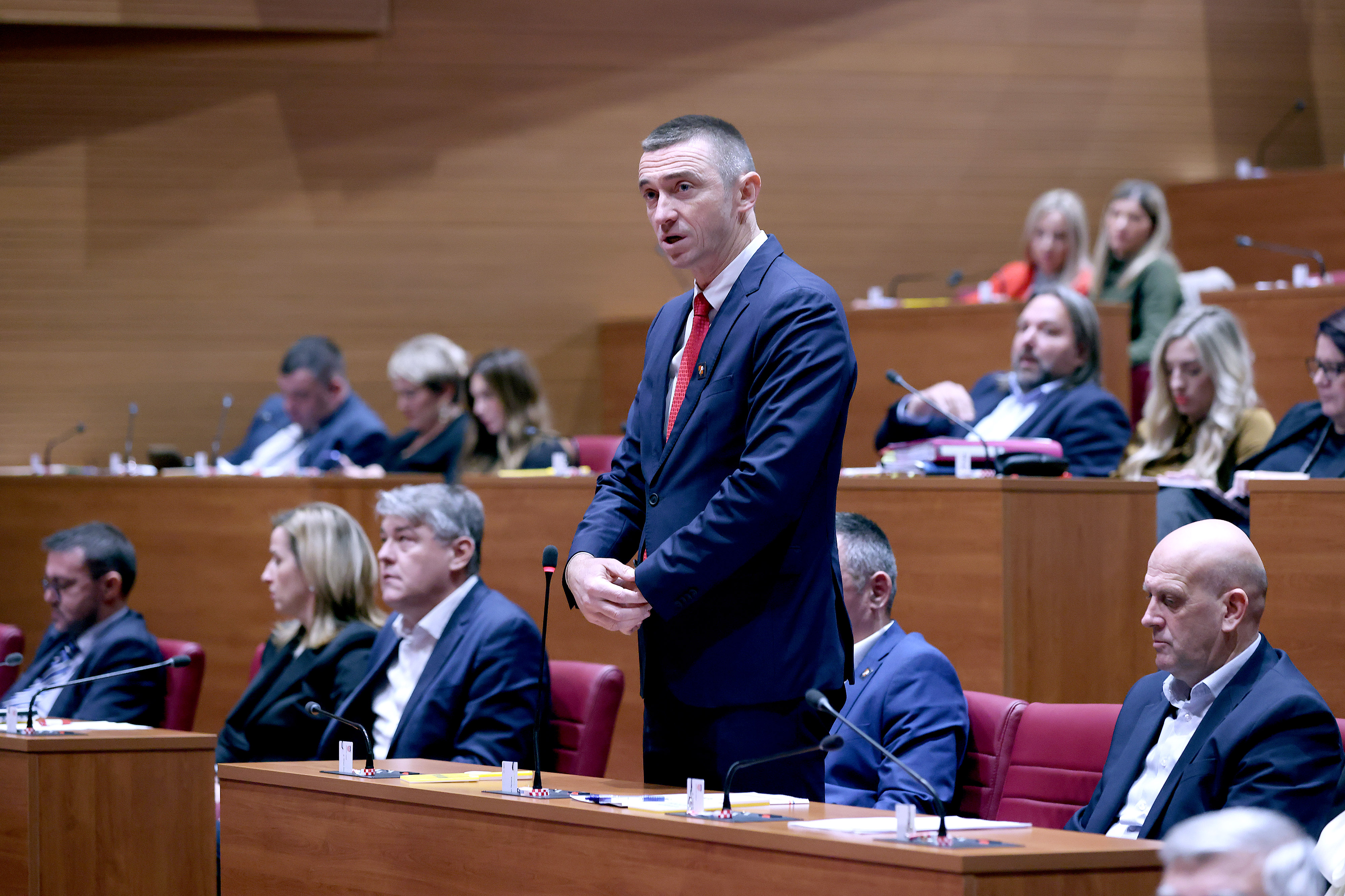 Sabor 8. sjednicu nastavlja glasovanjem o raspravljenim tockama dnevnog reda medju kojima je i Drzavni proracun za 2026. godinu. Photo: Patrik Macek/PIXSELL