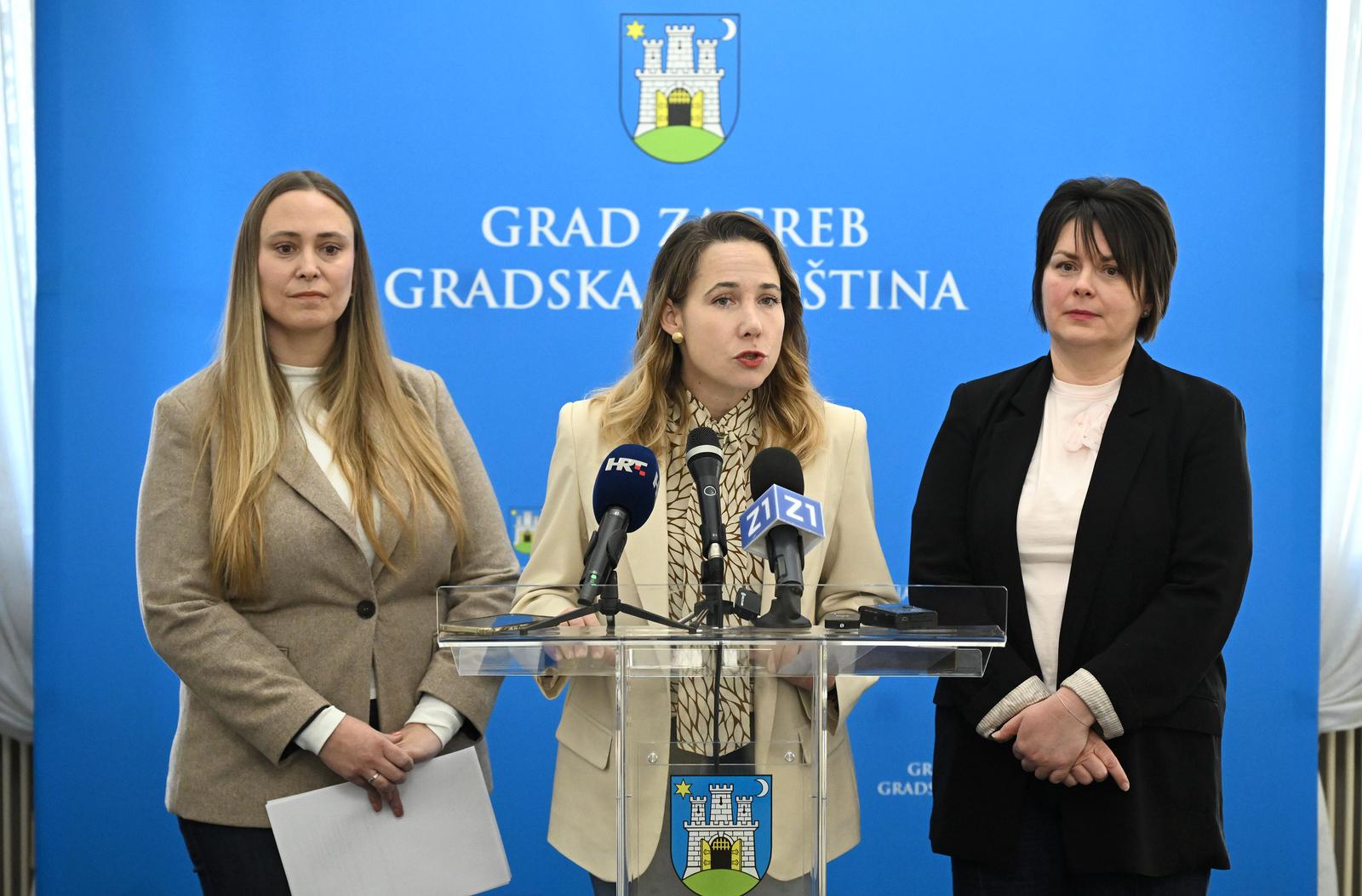 11.12.2025. Zagreb - Zastupnici Kluba zastupnika Marija Selak Raspudic, nezavisna lista odrzala je konferenciju za medije na kojoj su predstavili amandmane na proracun Grada Zagreba i druge gradske aktualnosti. Photo: Marko Lukunic/PIXSELL
