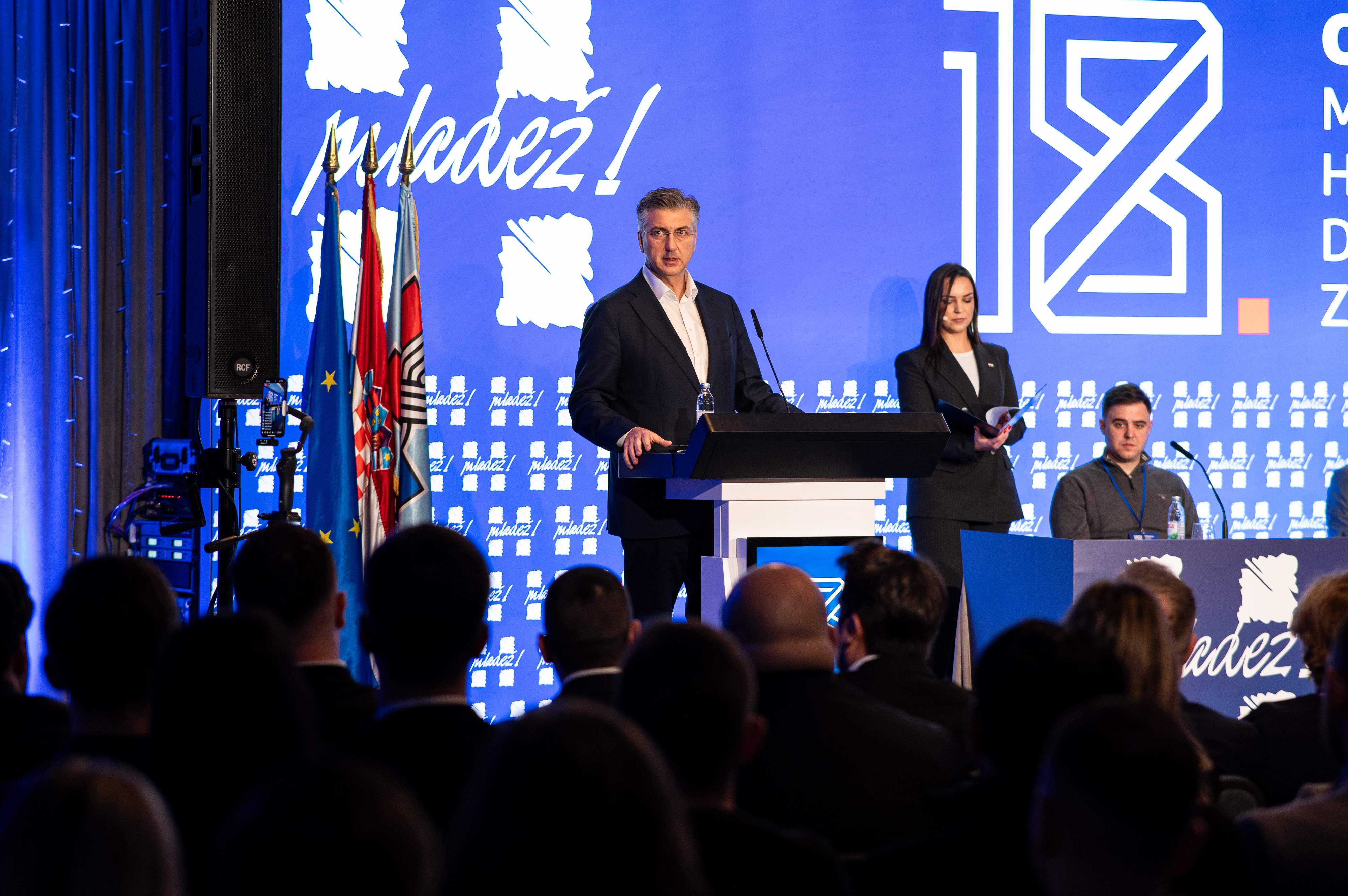 13.12.2025., Gastro Globus, Zagreb - Predsjednik Vlade i HDZ-a Andrej Plenkovic sudjelovao na XVIII. Opcem saboru Mladezi Hrvatske demokratske zajednice Photo: Luka Antunac/PIXSELL
